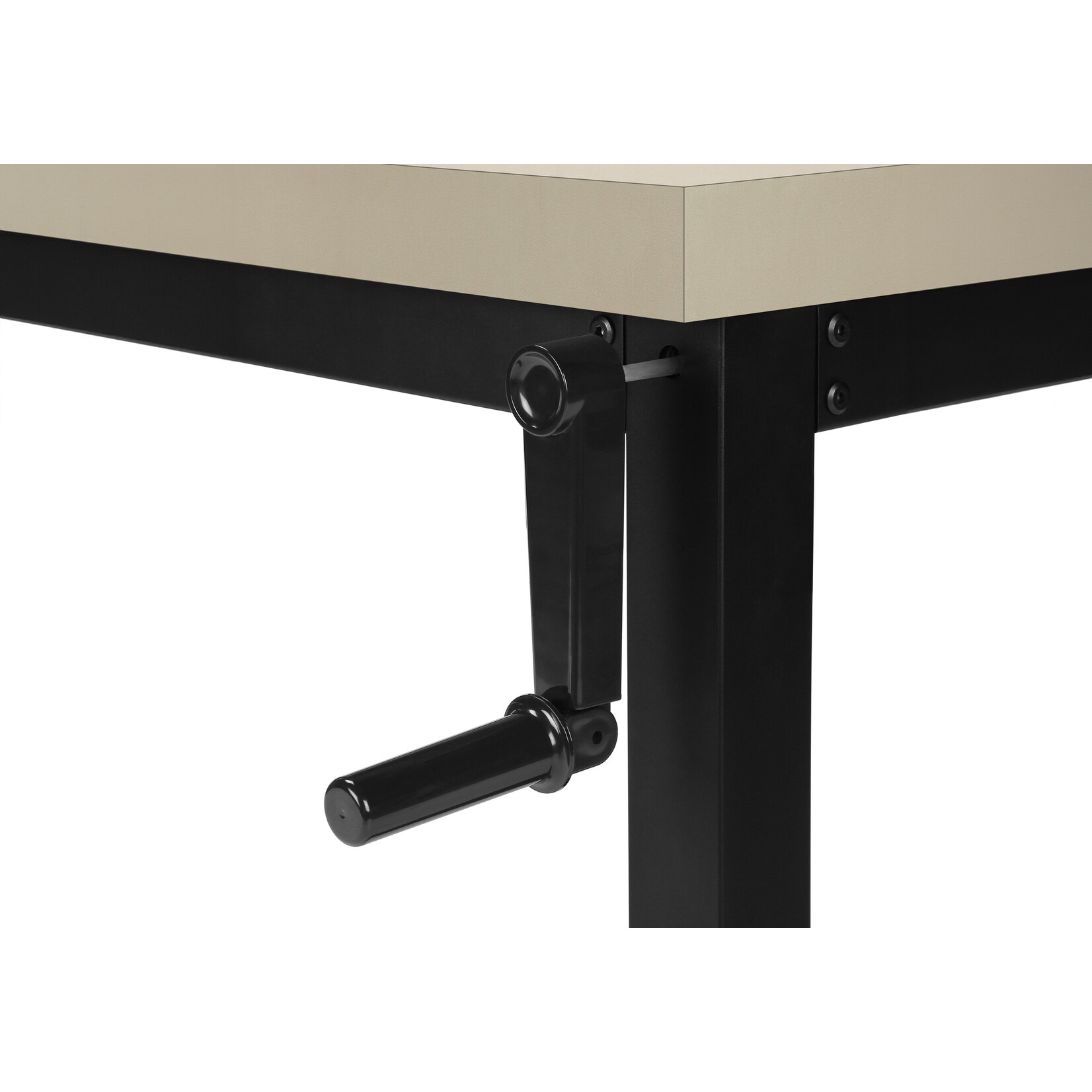 COMPUTER DESK - 48"L / MODERN TAUPE / ADJ.HEIGHT/ BLACK