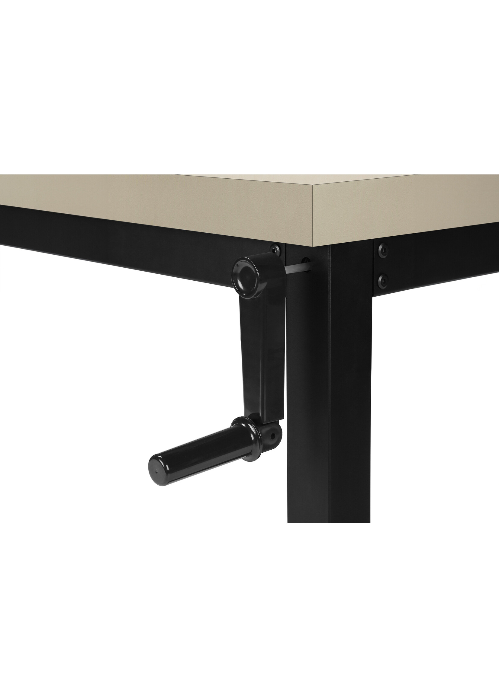 BUREAU - 48"L / HAUTEUR ADJUSTABLE TAUPE MODERNE / NOIR