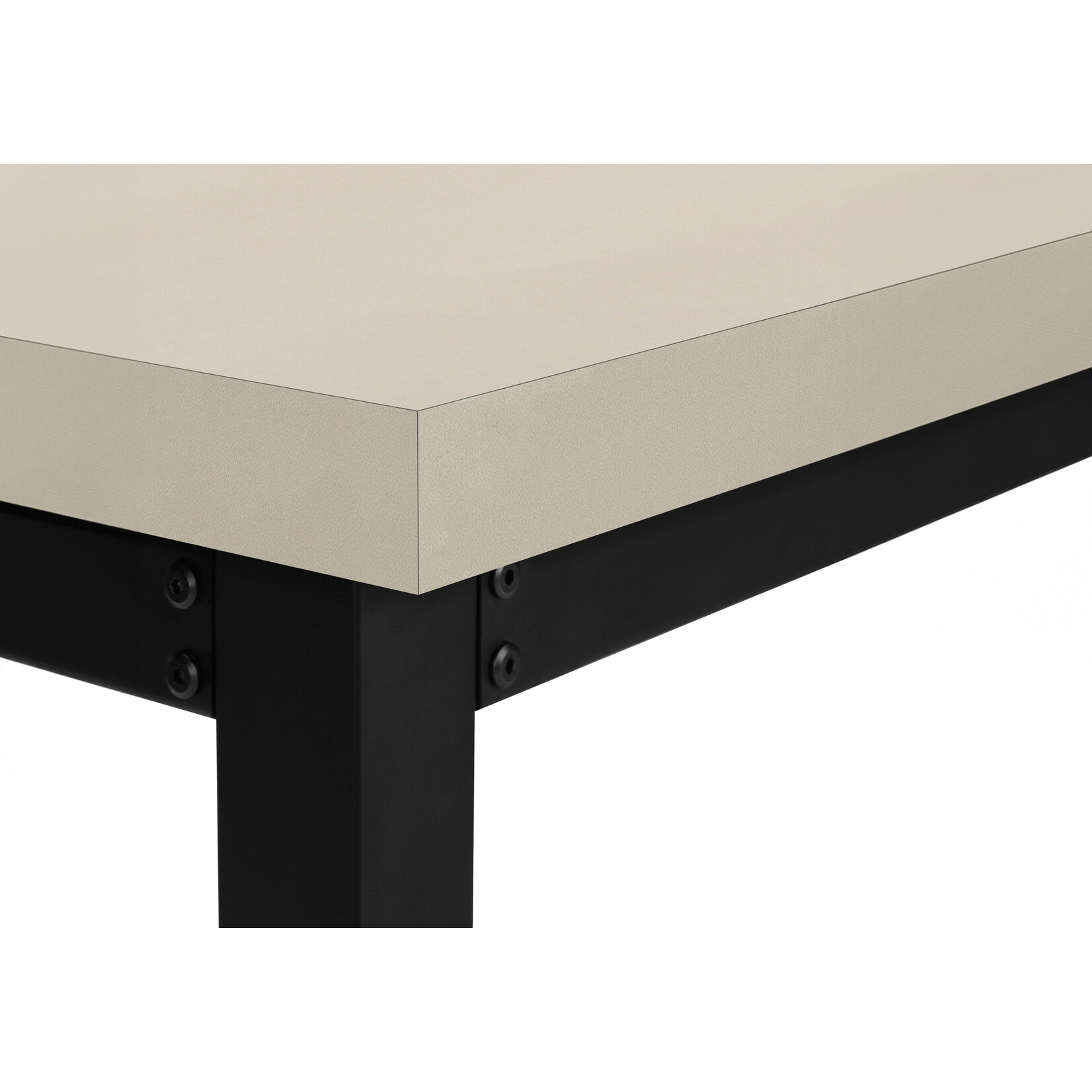 COMPUTER DESK - 48"L / MODERN TAUPE / ADJ.HEIGHT/ BLACK