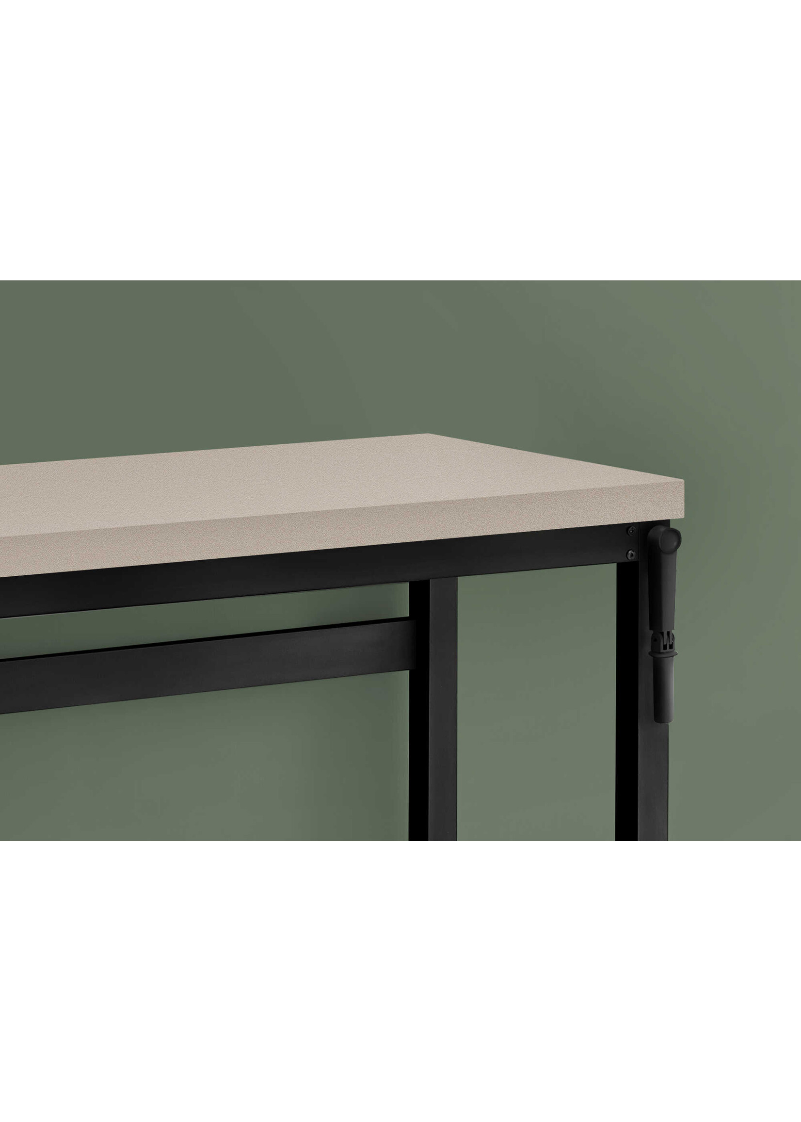 BUREAU - 48"L / HAUTEUR ADJUSTABLE TAUPE MODERNE / NOIR