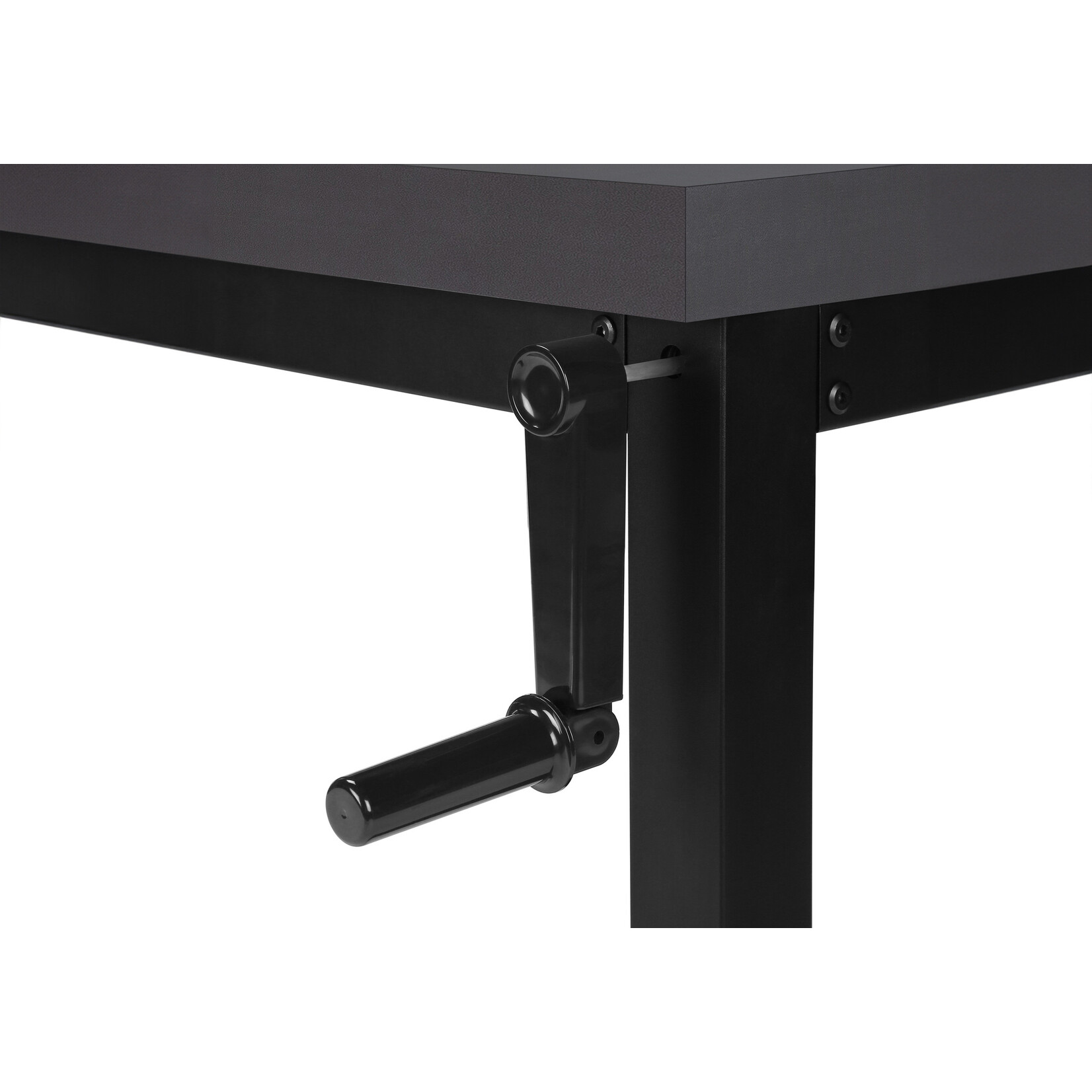 COMPUTER DESK - 48"L / MODERN GREY / ADJ.HEIGHT/ BLACK