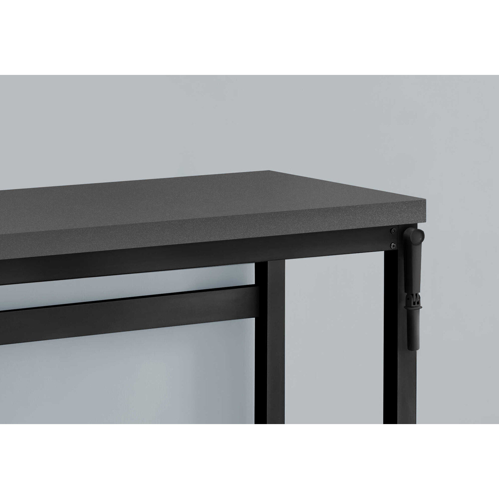 COMPUTER DESK - 48"L / MODERN GREY / ADJ.HEIGHT/ BLACK