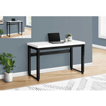 COMPUTER DESK - 48"L / WHITE / ADJ.HEIGHT/ BLACK METAL
