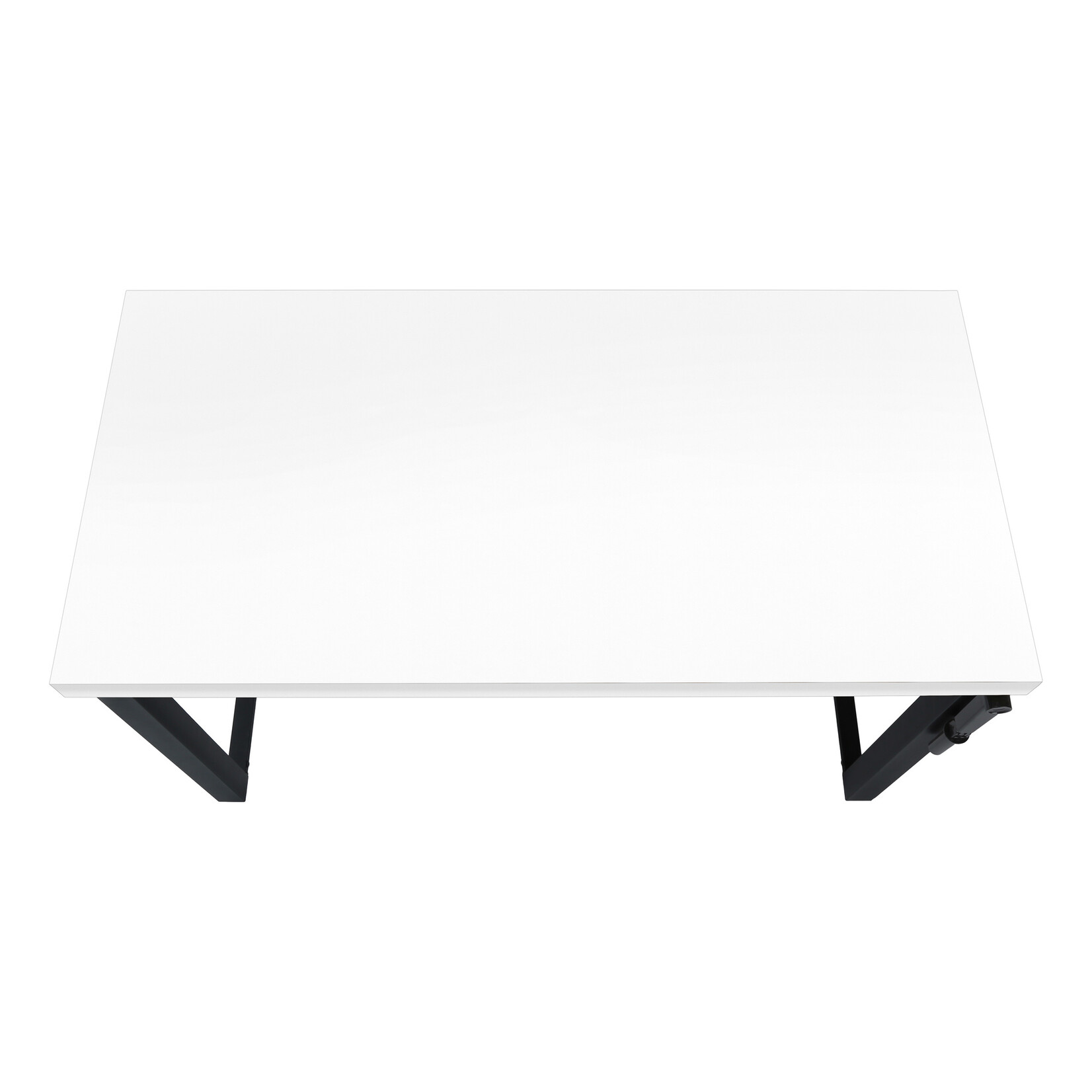 COMPUTER DESK - 48"L / WHITE / ADJ.HEIGHT/ BLACK METAL