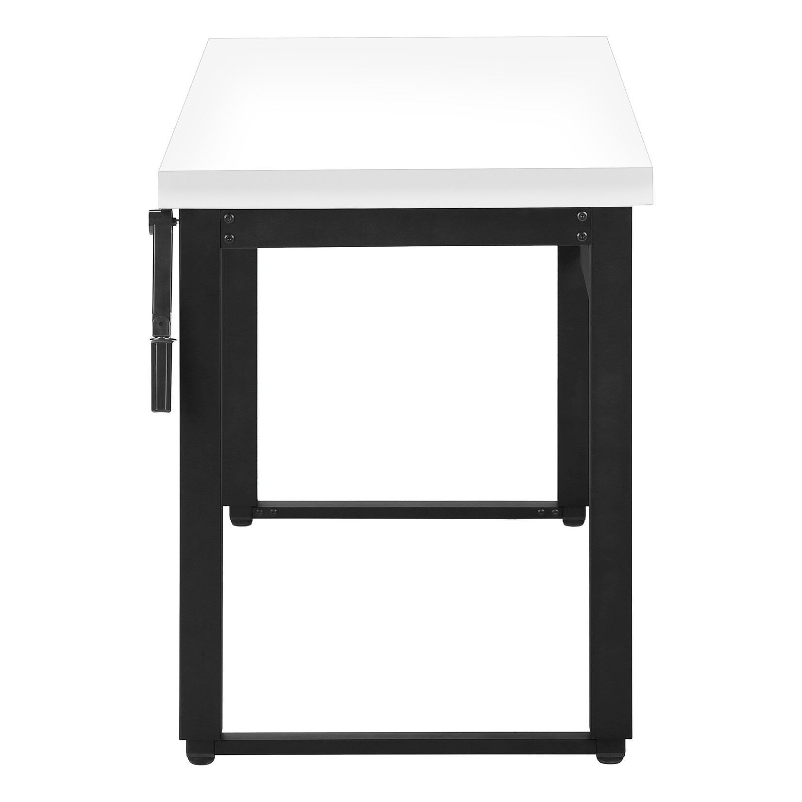 BUREAU - 48"L / HAUTEUR ADJUSTABLE BLANC / METAL NOIR