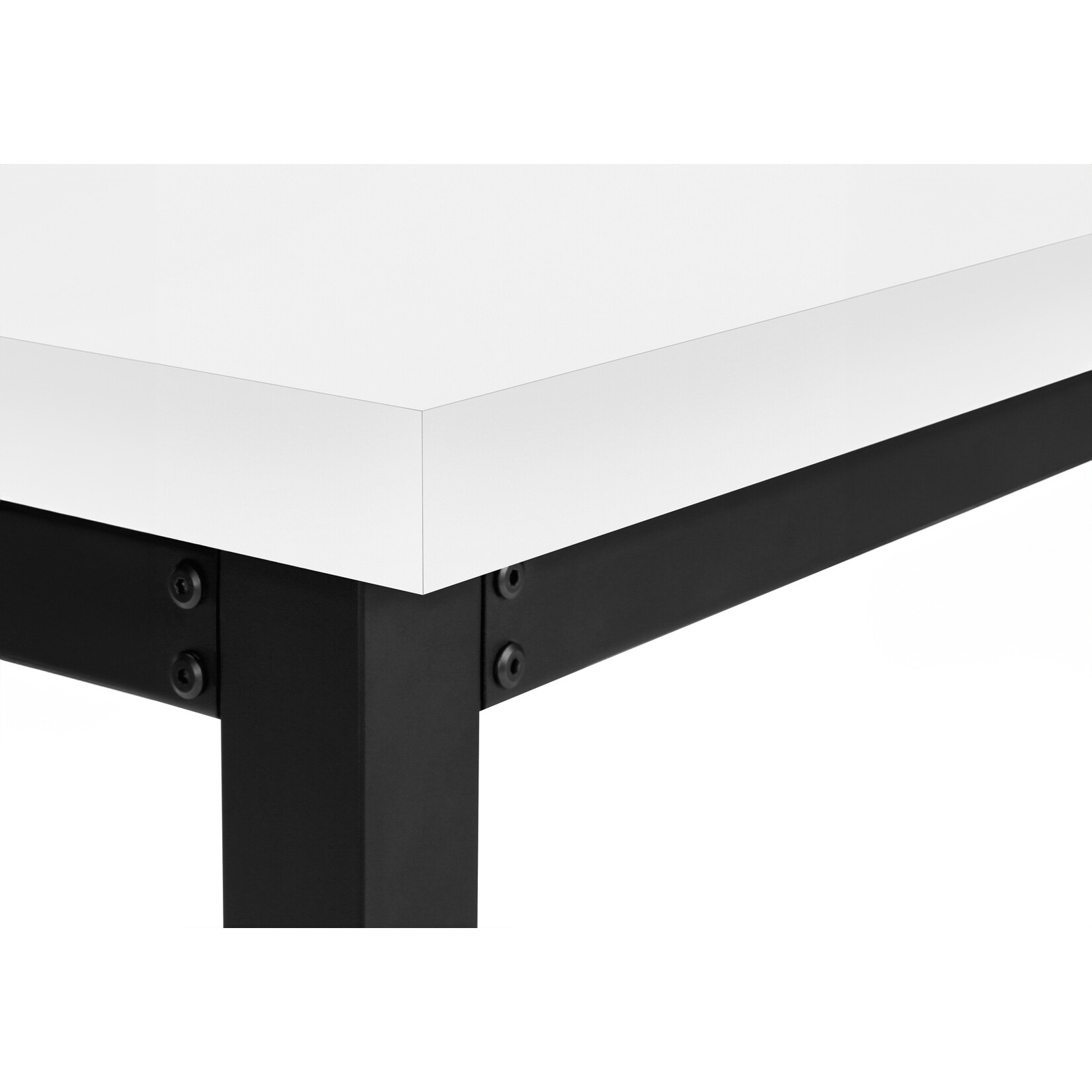 COMPUTER DESK - 48"L / WHITE / ADJ.HEIGHT/ BLACK METAL