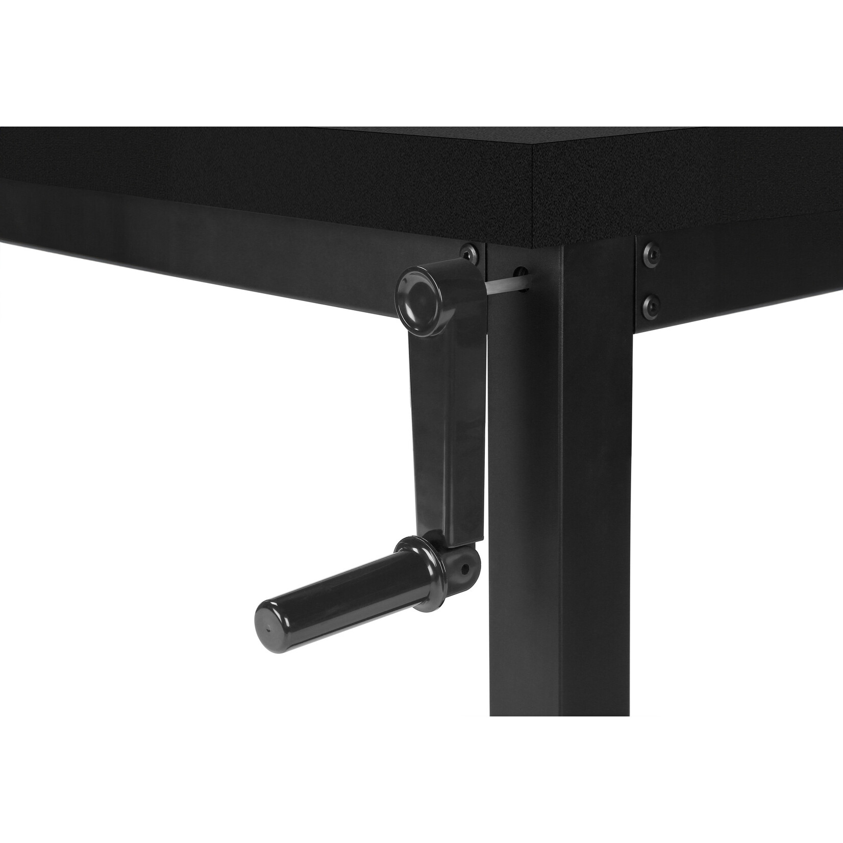 COMPUTER DESK - 48"L / BLACK / ADJ.HEIGHT/ BLACK METAL