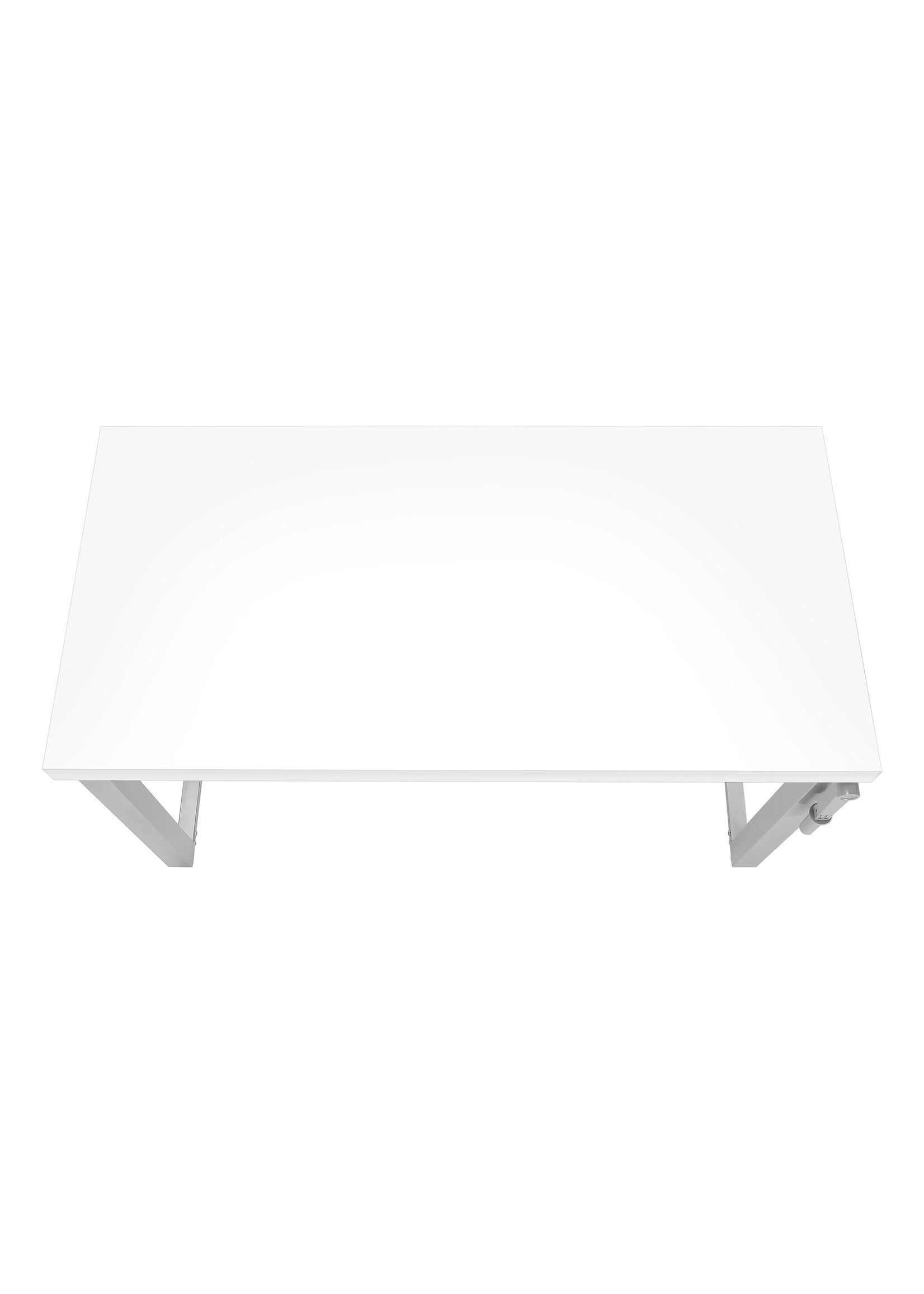 BUREAU - 48"L / HAUTEUR ADJUSTABLE BLANC / METAL ARGENT