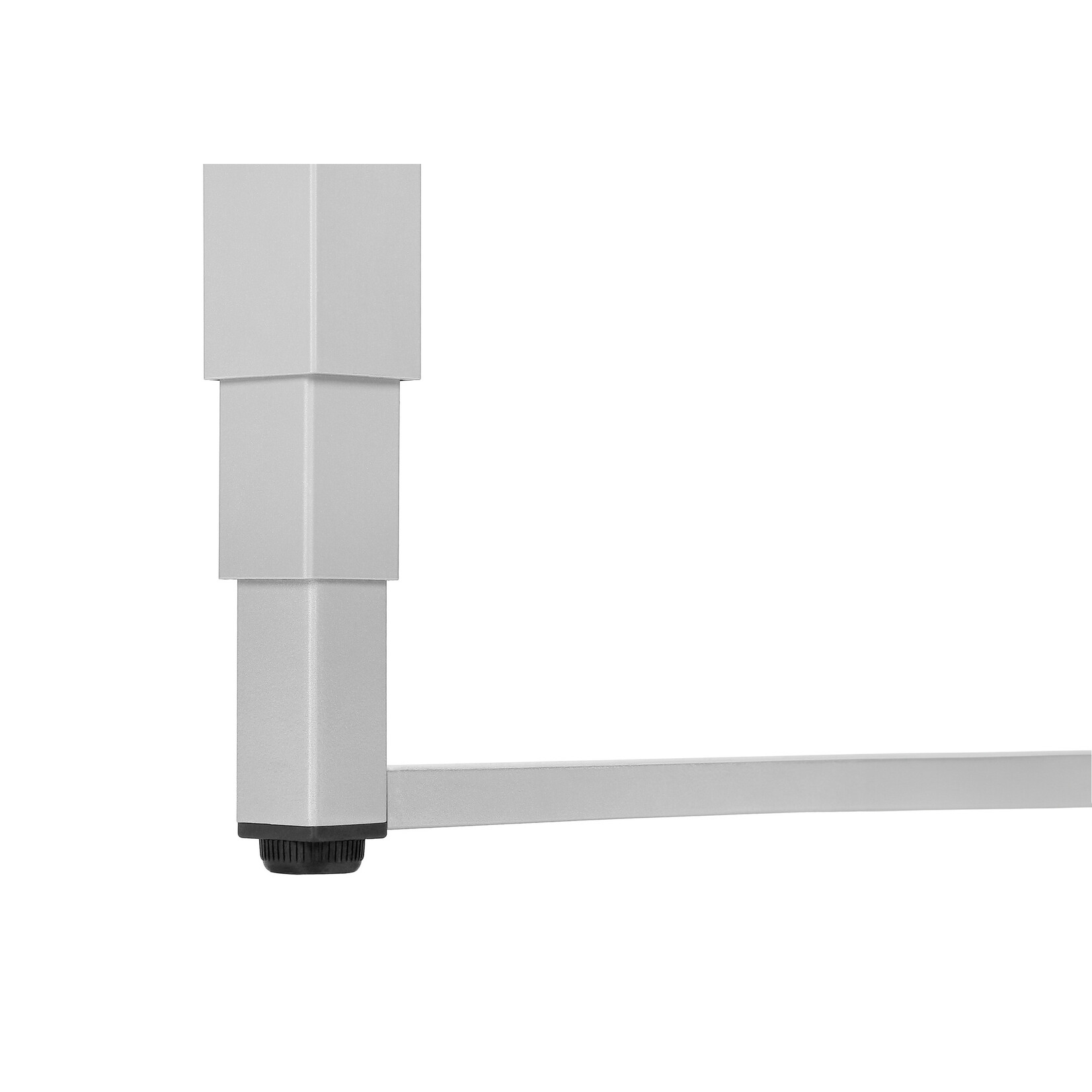 COMPUTER DESK - 48"L / WHITE / ADJ.HEIGHT/ SILVER METAL