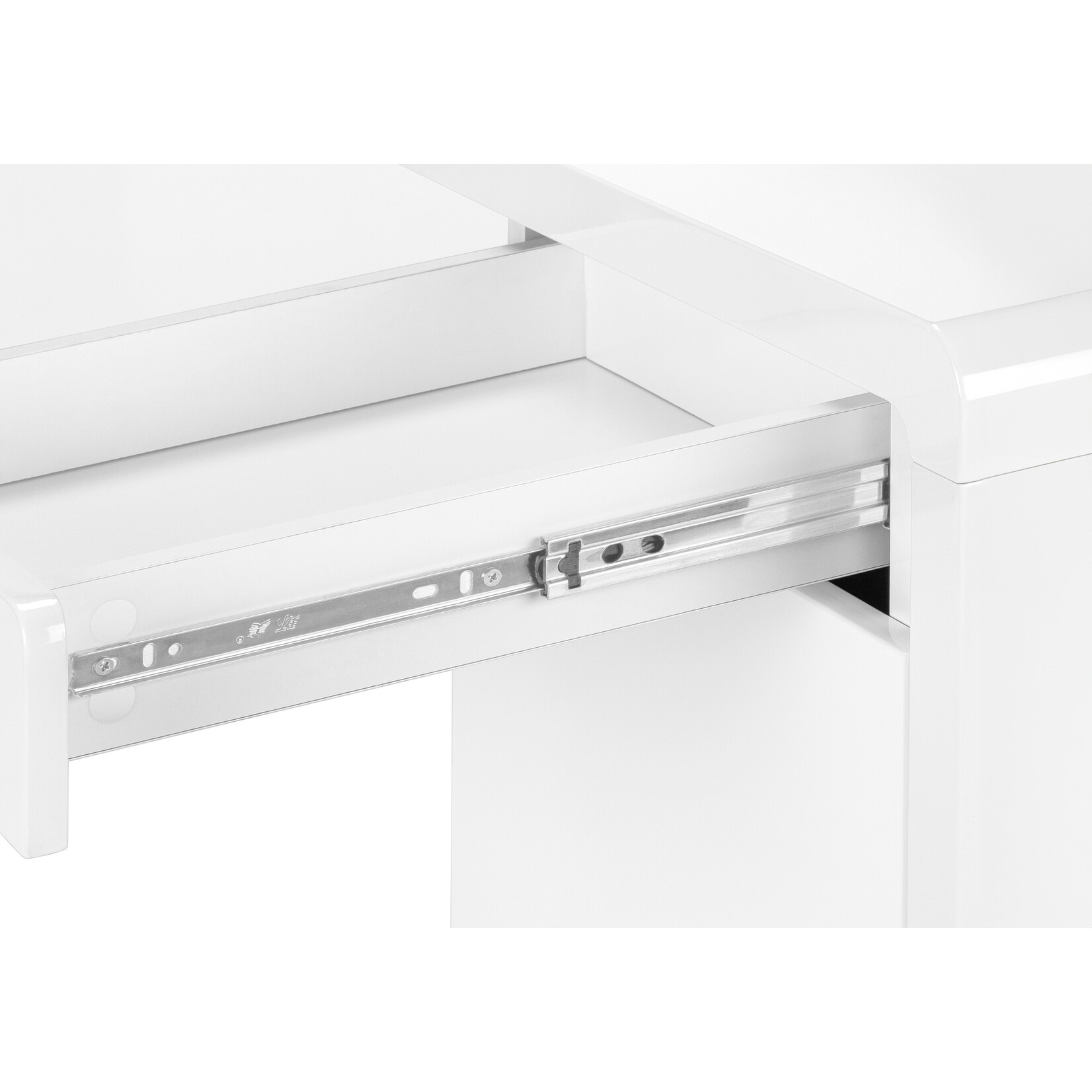 BUREAU - 60"L / BLANC LUSTRE / TIROIR COTE DROIT / GAUCHE