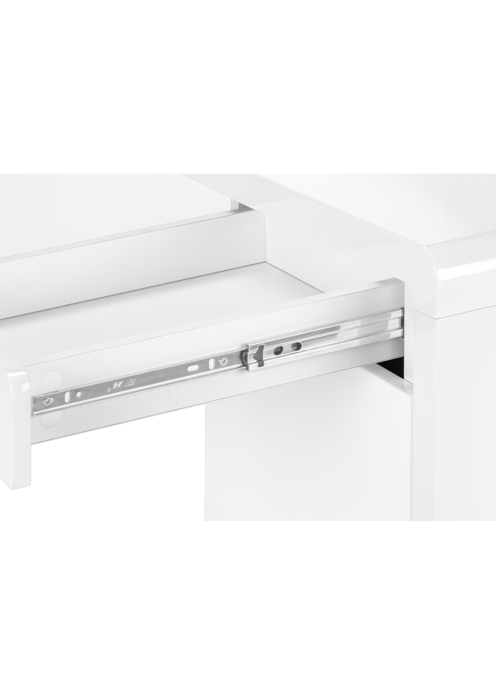 COMPUTER DESK - 60"L / HIGH GLOSSY WHITE L/R FACE DRAWER