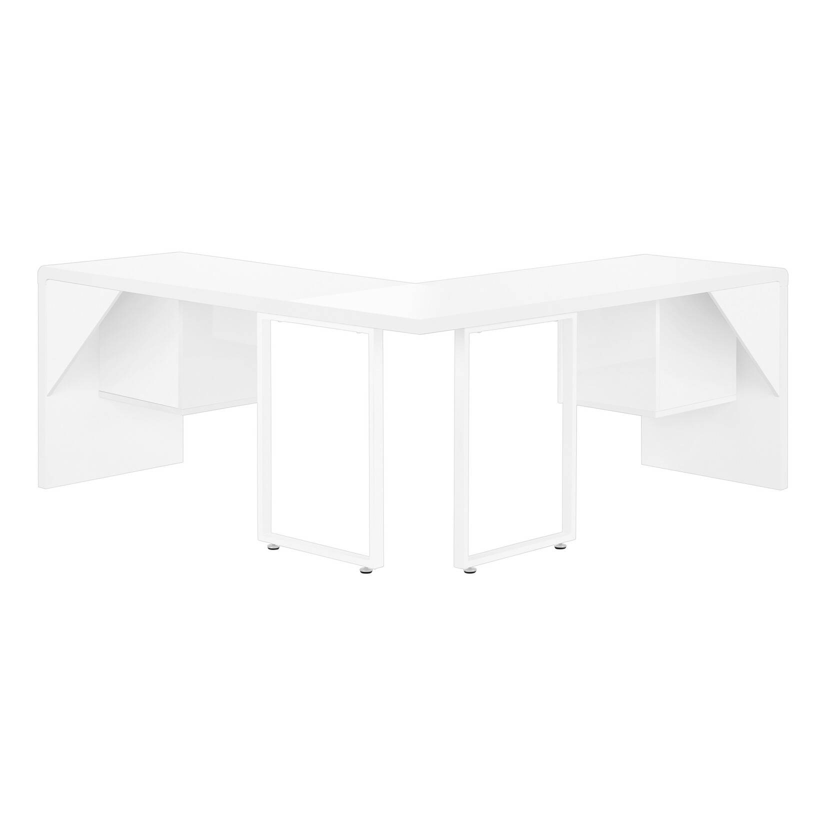 COMPUTER DESK - 72"L / HIGH GLOSSY WHITE LEFT/ RIGHT FACE