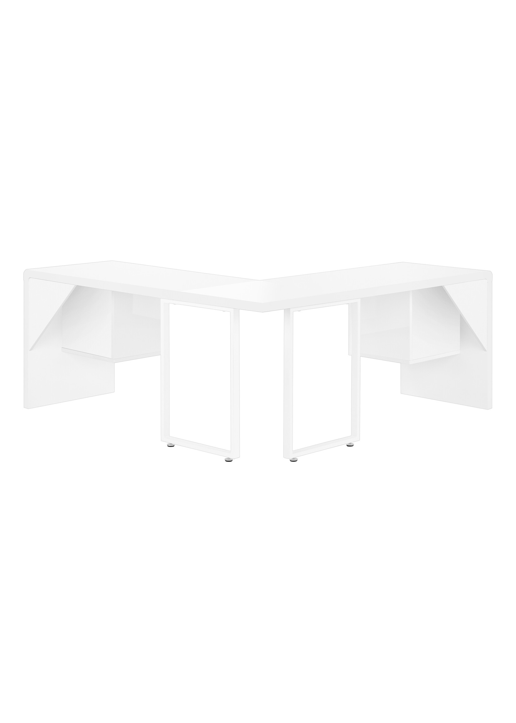 COMPUTER DESK - 72"L / HIGH GLOSSY WHITE LEFT/ RIGHT FACE