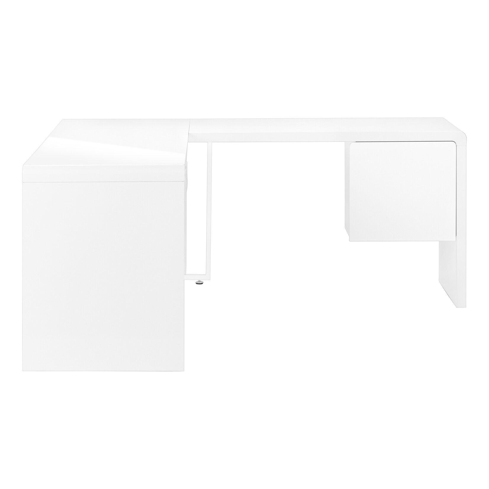 BUREAU - 72"L / BLANC LUSTRE / TIROIR COTE DROIT / GAUCHE