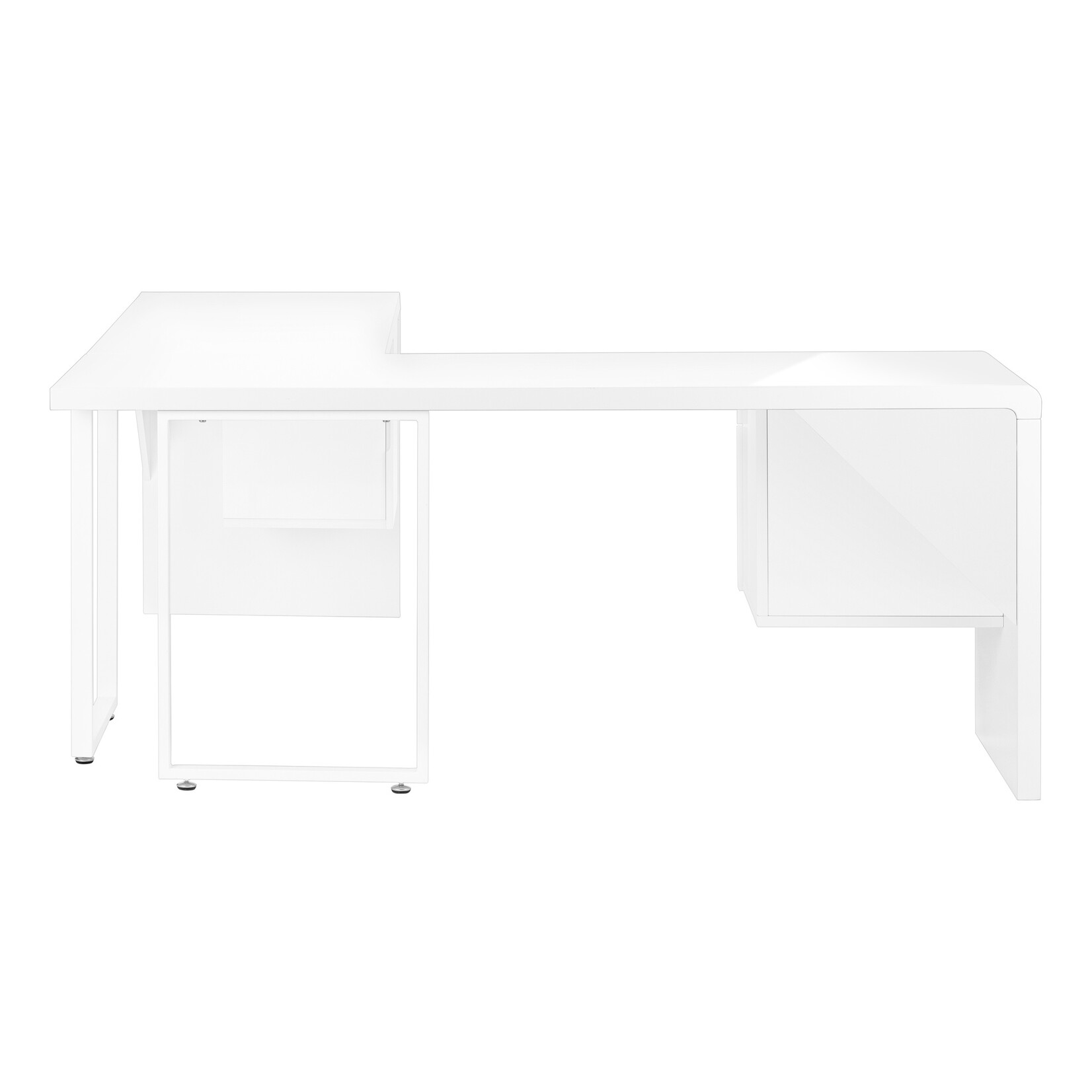 BUREAU - 72"L / BLANC LUSTRE / TIROIR COTE DROIT / GAUCHE