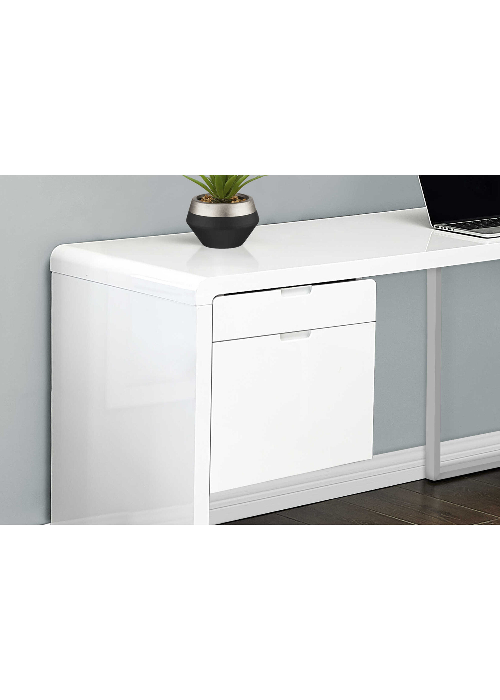 COMPUTER DESK - 72"L / HIGH GLOSSY WHITE LEFT/ RIGHT FACE