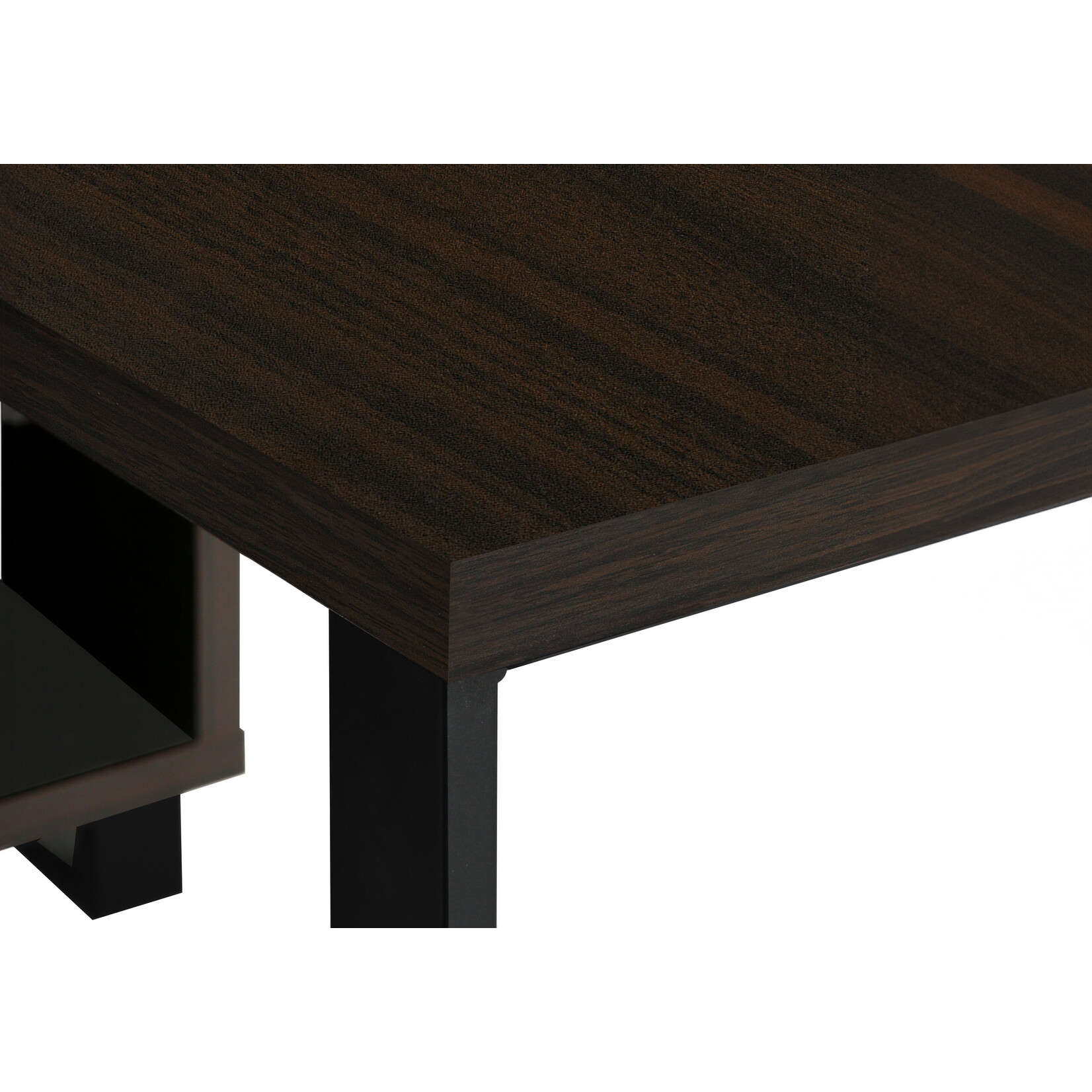 COMPUTER DESK - 72"L ESPRESSO / BLACK EXECUTIVE CORNER