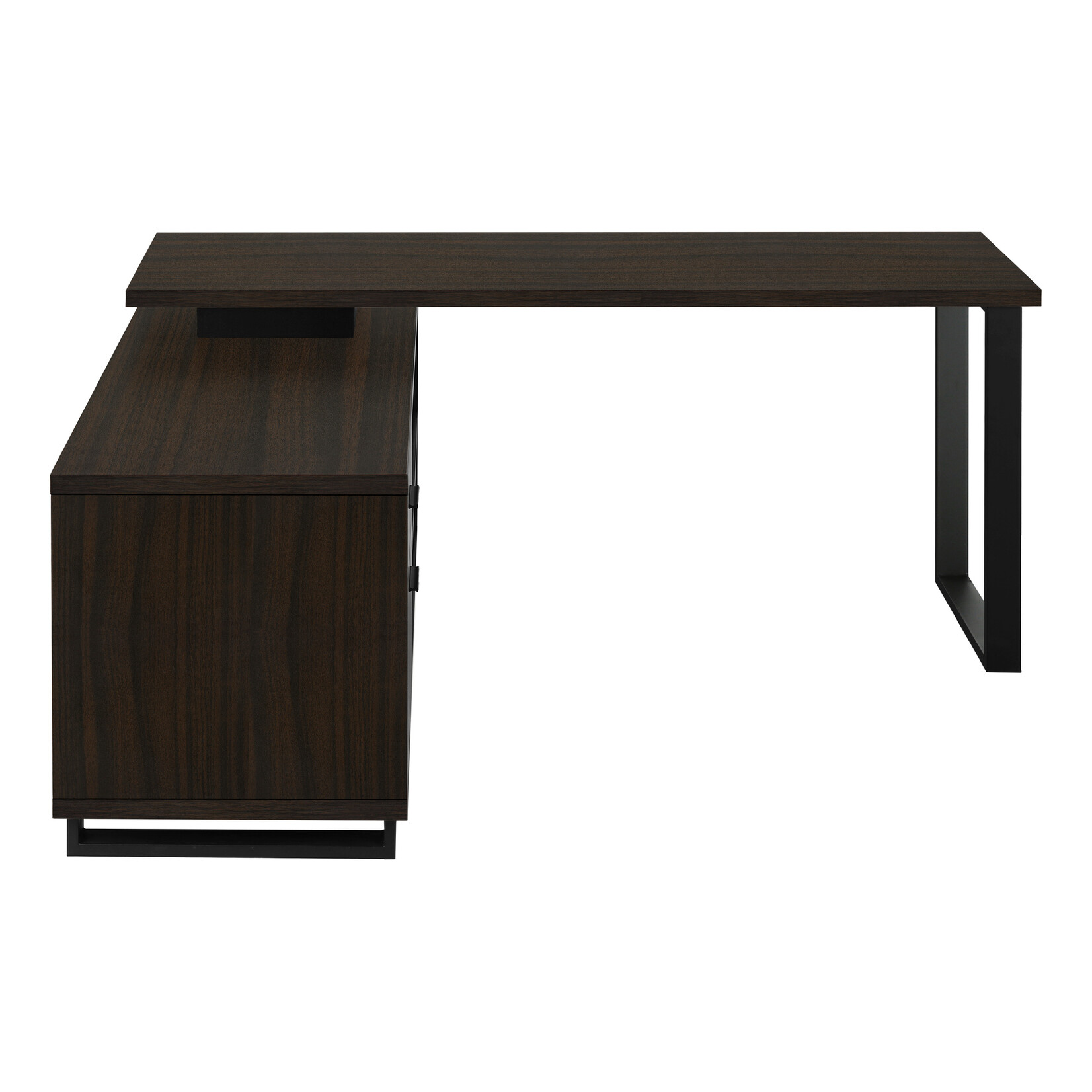 COMPUTER DESK - 72"L ESPRESSO / BLACK EXECUTIVE CORNER