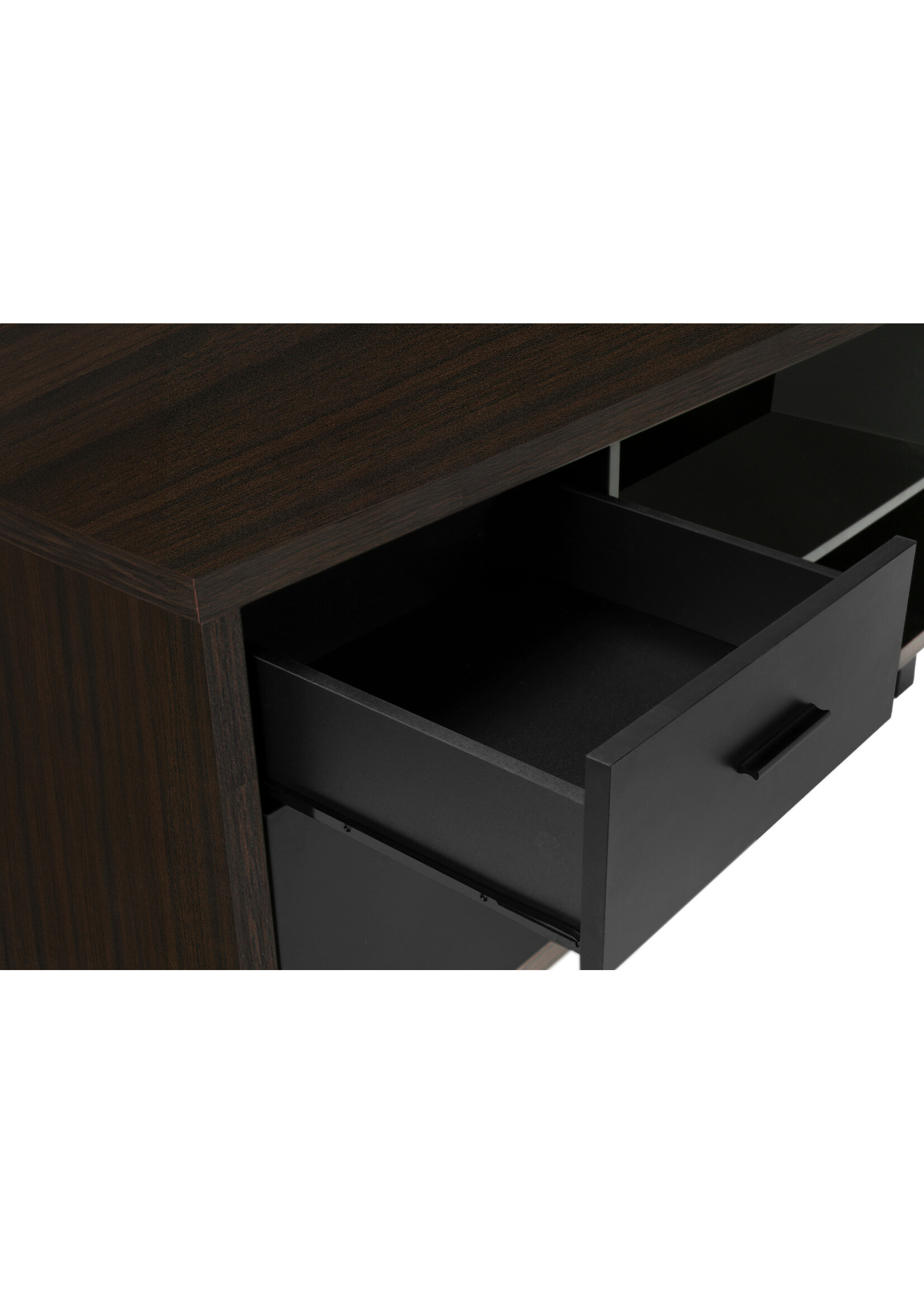 COMPUTER DESK - 72"L ESPRESSO / BLACK EXECUTIVE CORNER