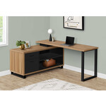 COMPUTER DESK - 72"L RECLAIMED / BLACK EXECUTIVE CORNER