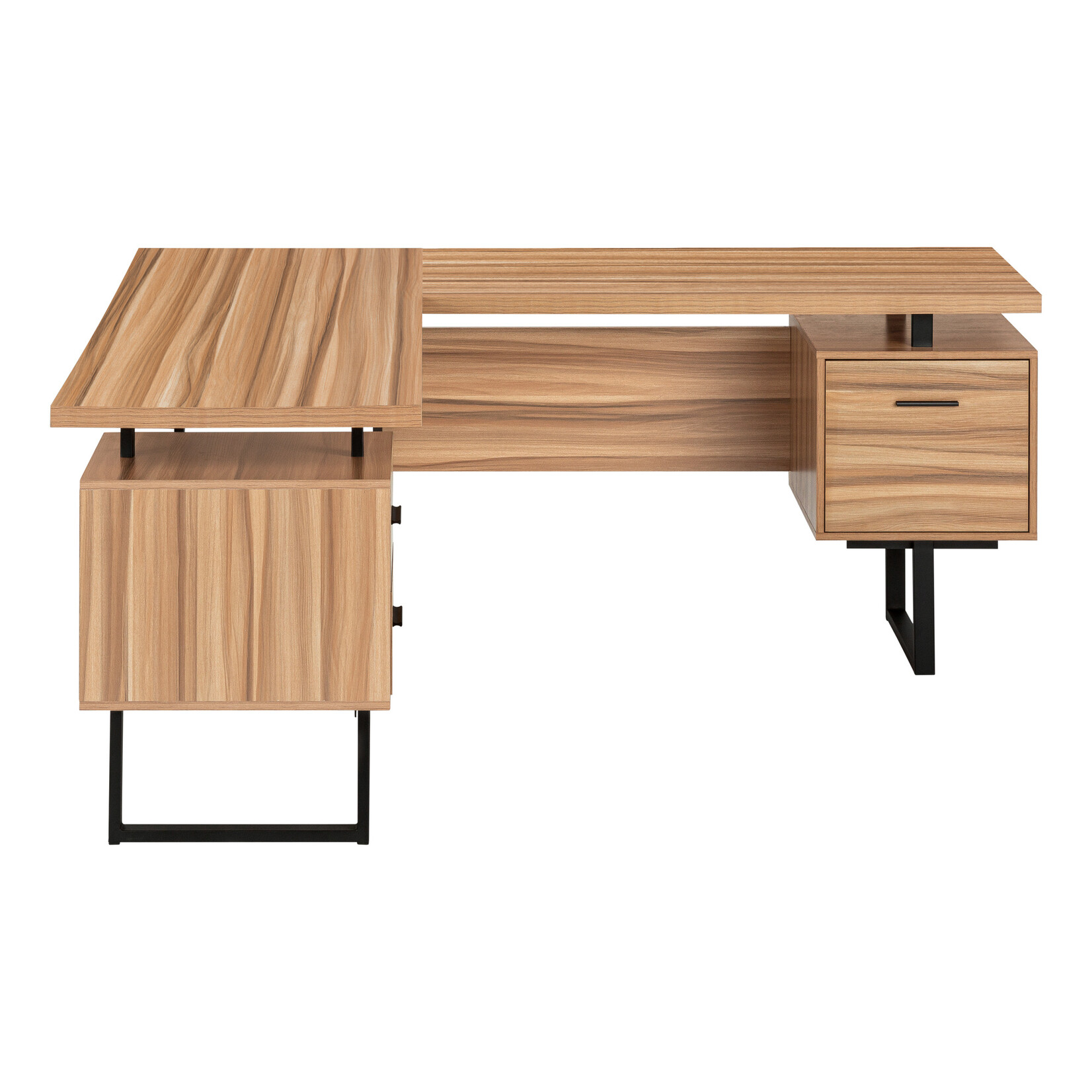 COMPUTER DESK - 70"L / RECLAIMED WOOD / BLACK METAL / L/R