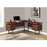 COMPUTER DESK - 70"L / CHERRY / BLACK METAL / L/R FACE