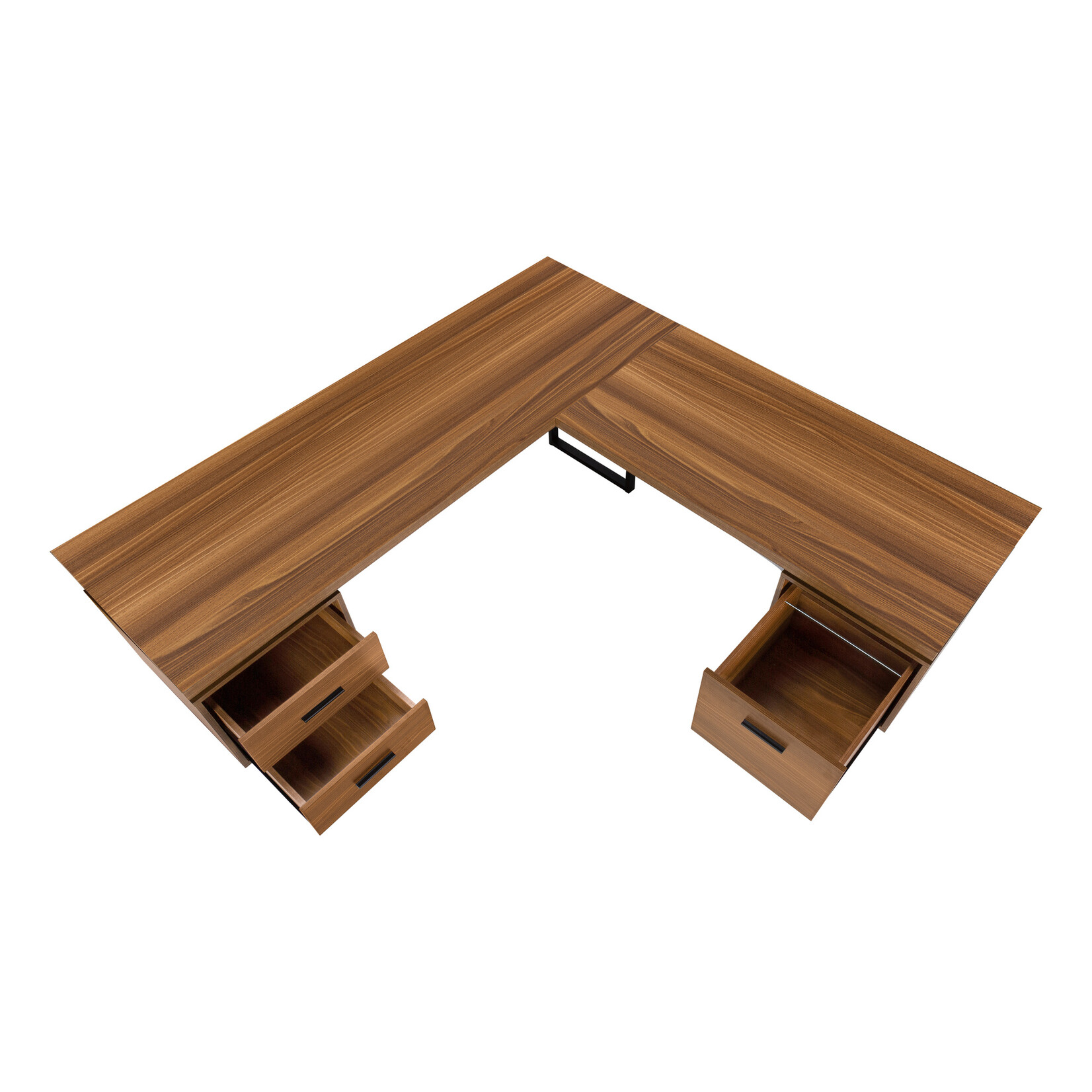COMPUTER DESK - 70"L / WALNUT / BLACK METAL / L/R FACE