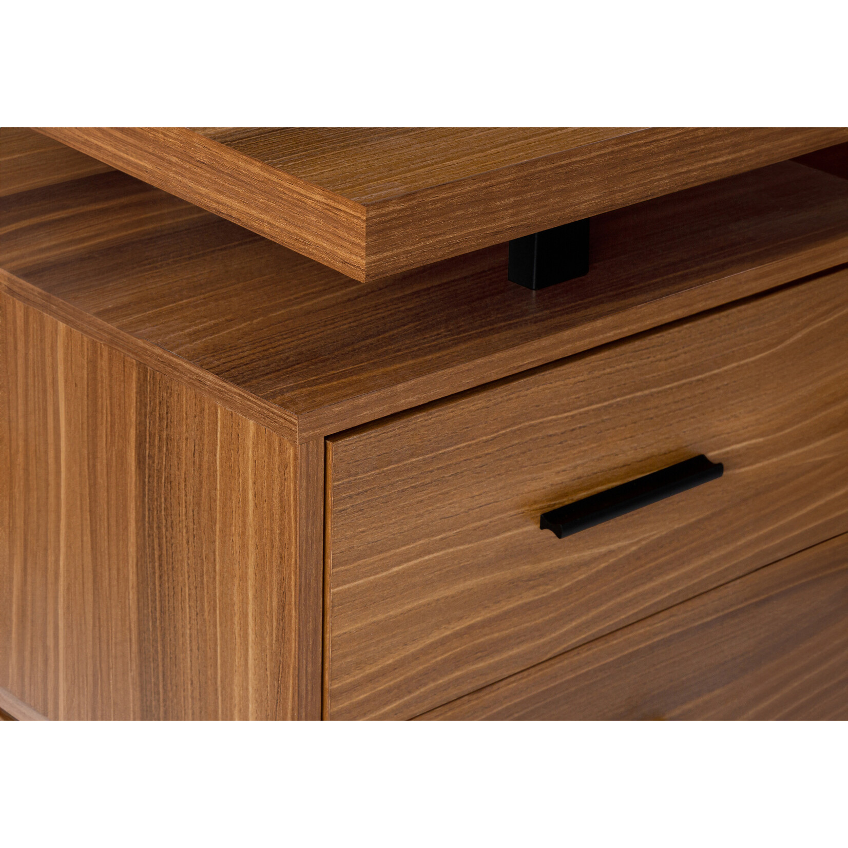 COMPUTER DESK - 70"L / WALNUT / BLACK METAL / L/R FACE