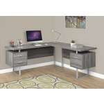 BUREAU - 70"L / TAUPE FONCE COTE DROIT OU GAUCHE