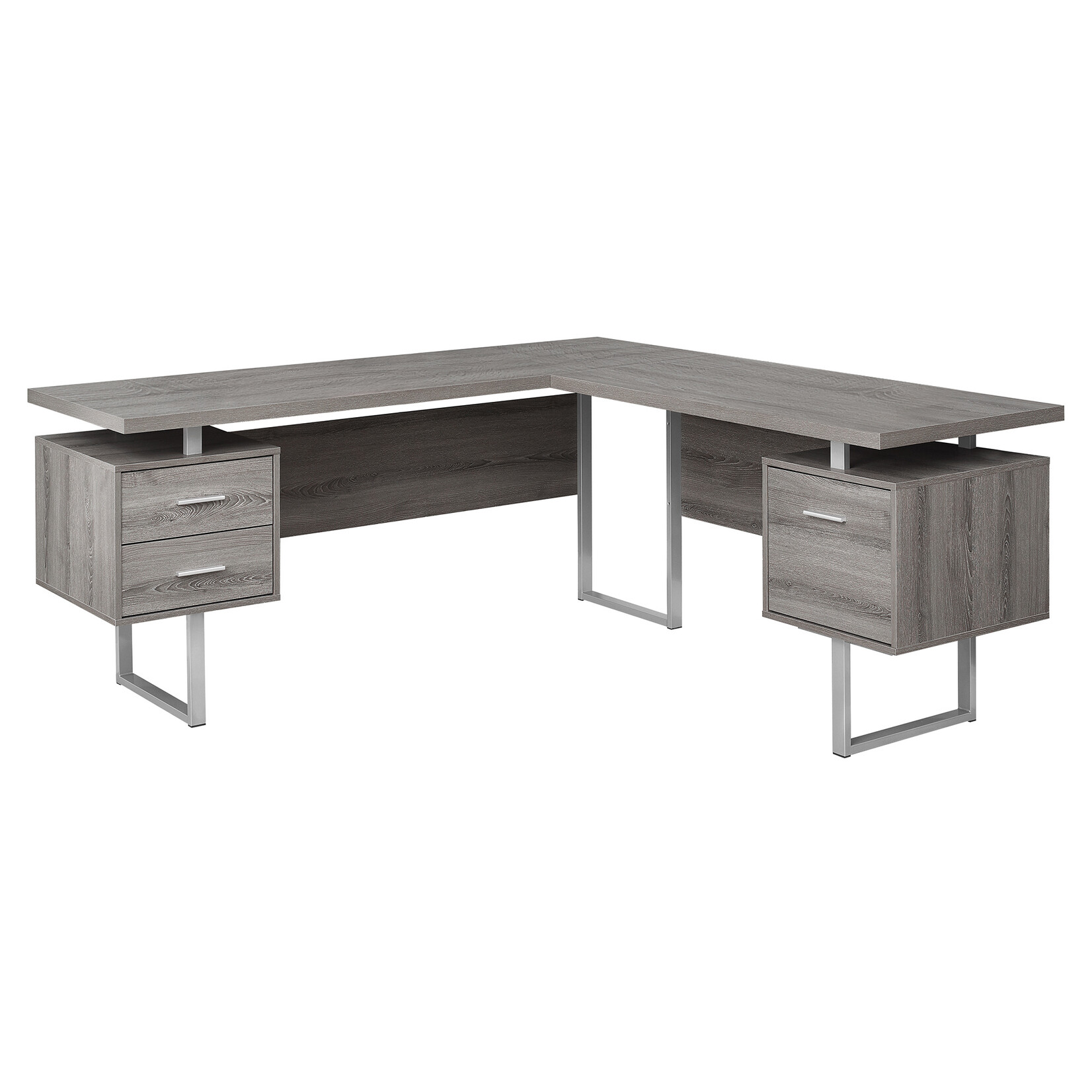 BUREAU - 70"L / TAUPE FONCE COTE DROIT OU GAUCHE