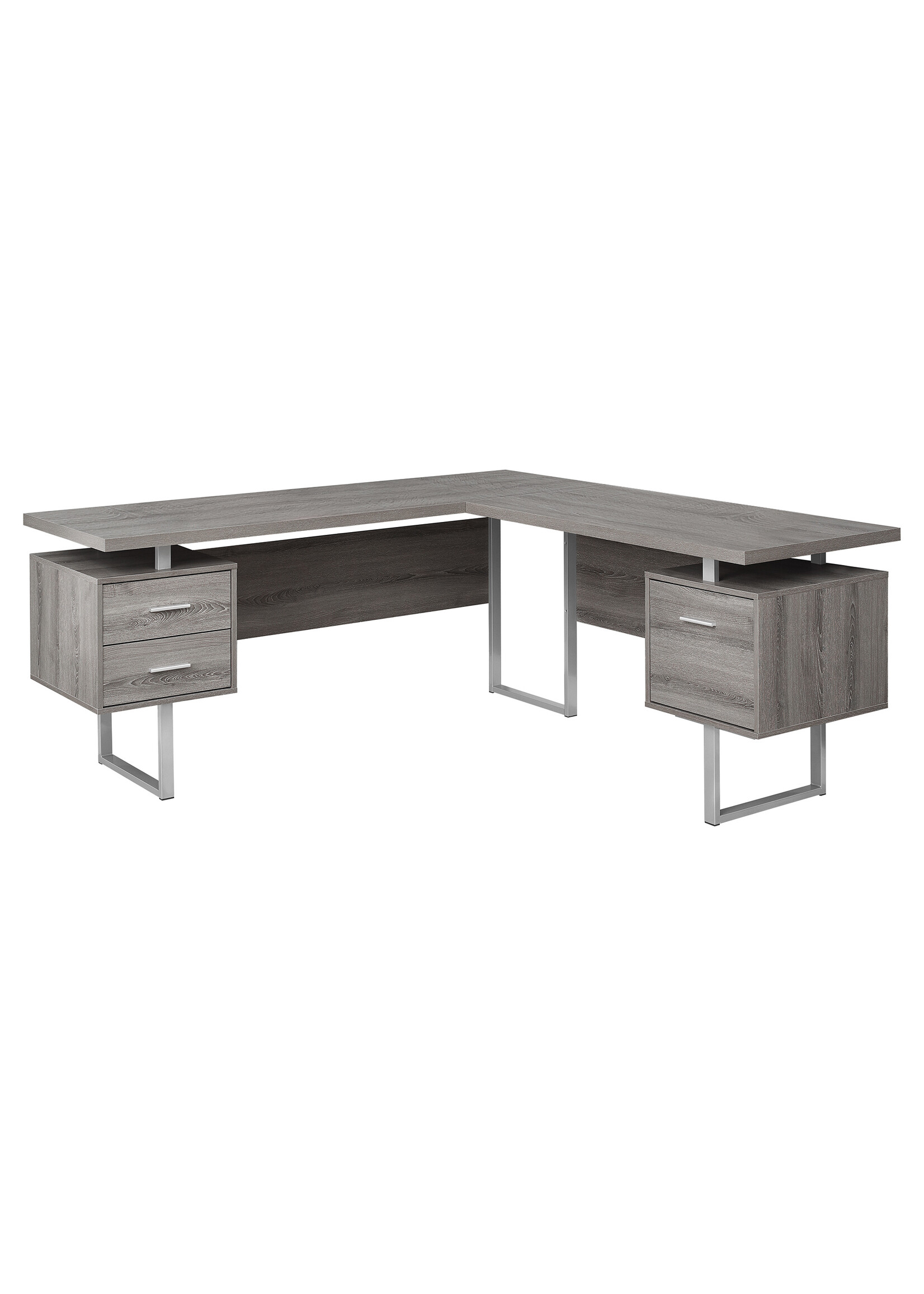 BUREAU - 70"L / TAUPE FONCE COTE DROIT OU GAUCHE