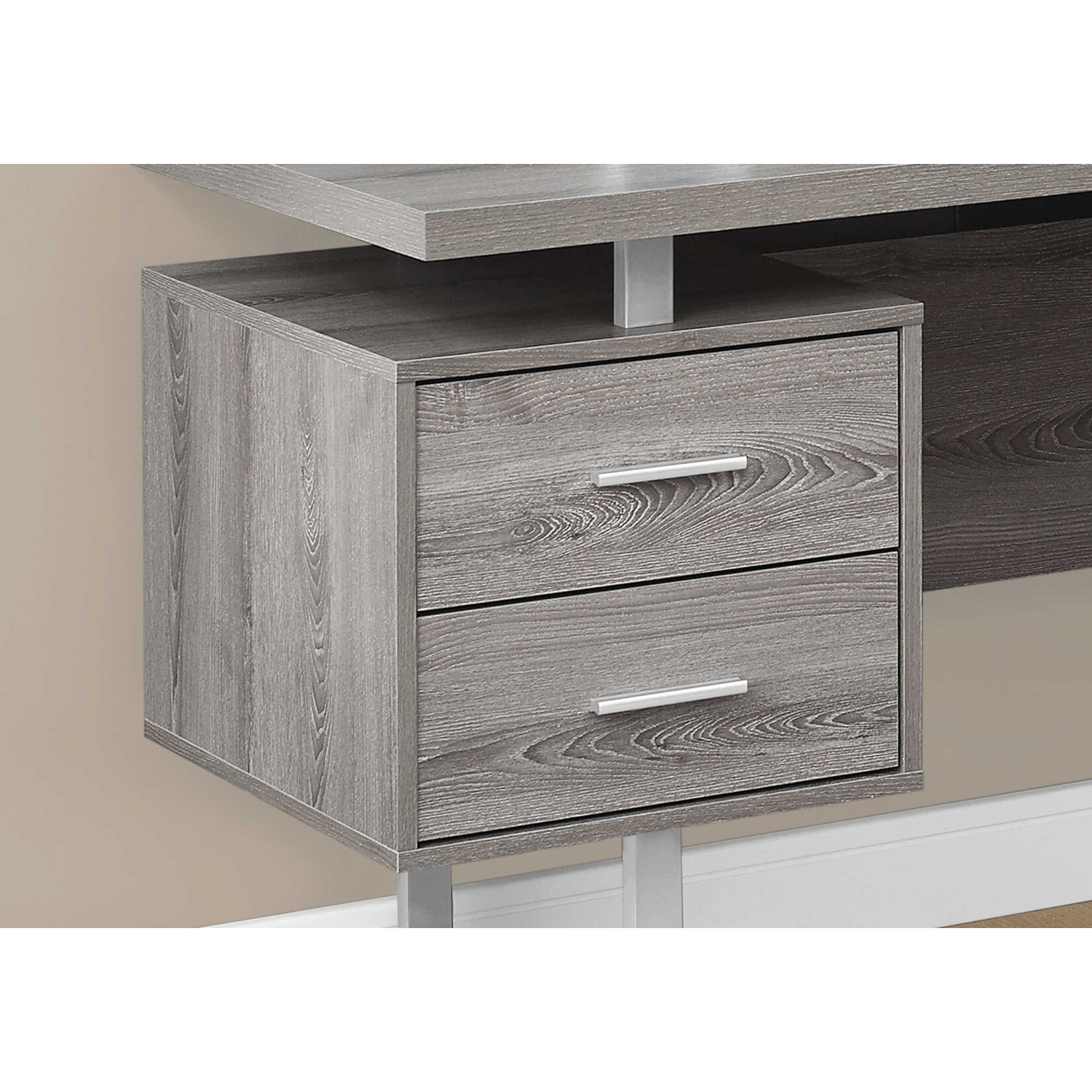 BUREAU - 70"L / TAUPE FONCE COTE DROIT OU GAUCHE