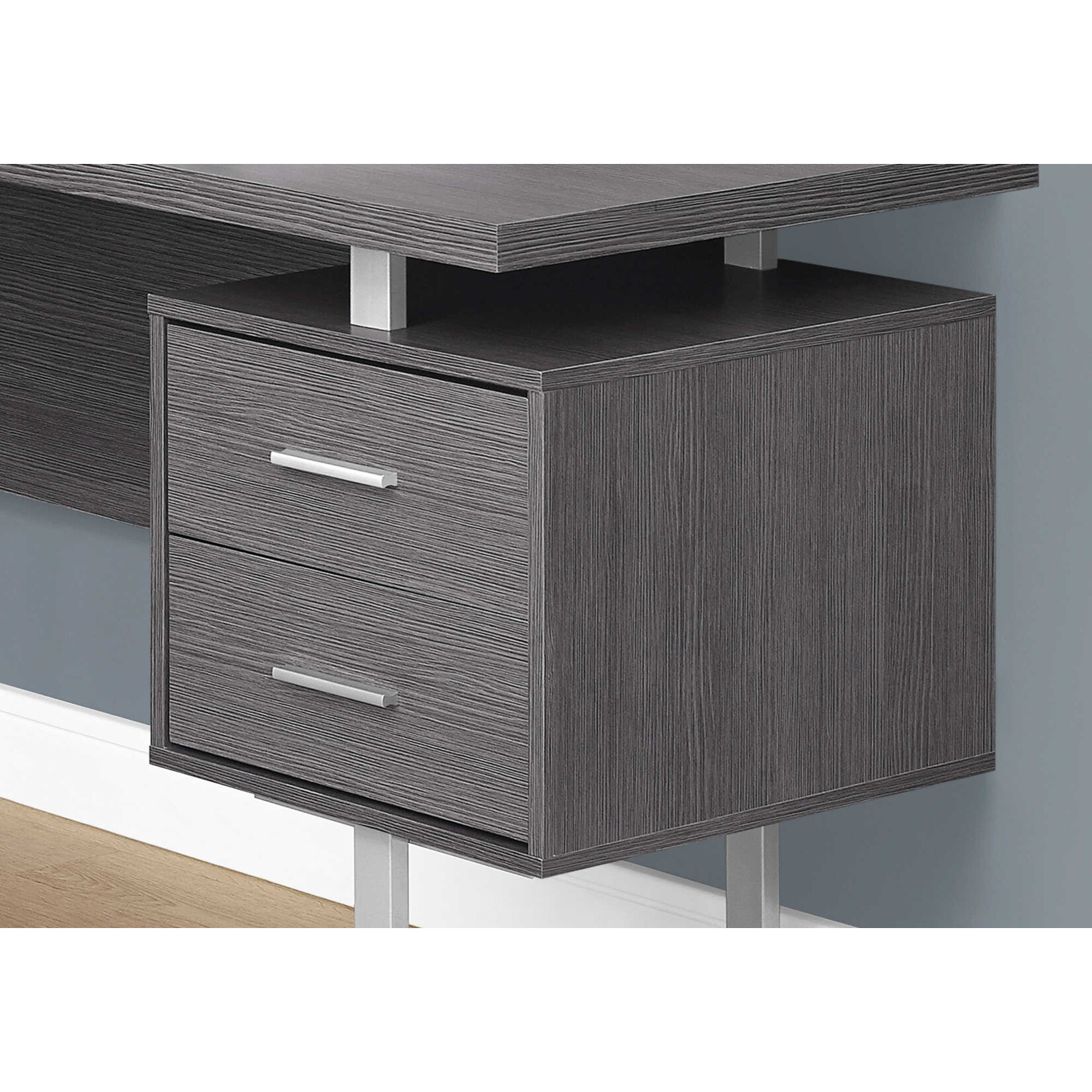BUREAU - 70"L / GRIS COTE DROIT OU GAUCHE