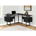 COMPUTER DESK - 70"L / BLACK / GREY TOP LEFT/RIGHT FACING