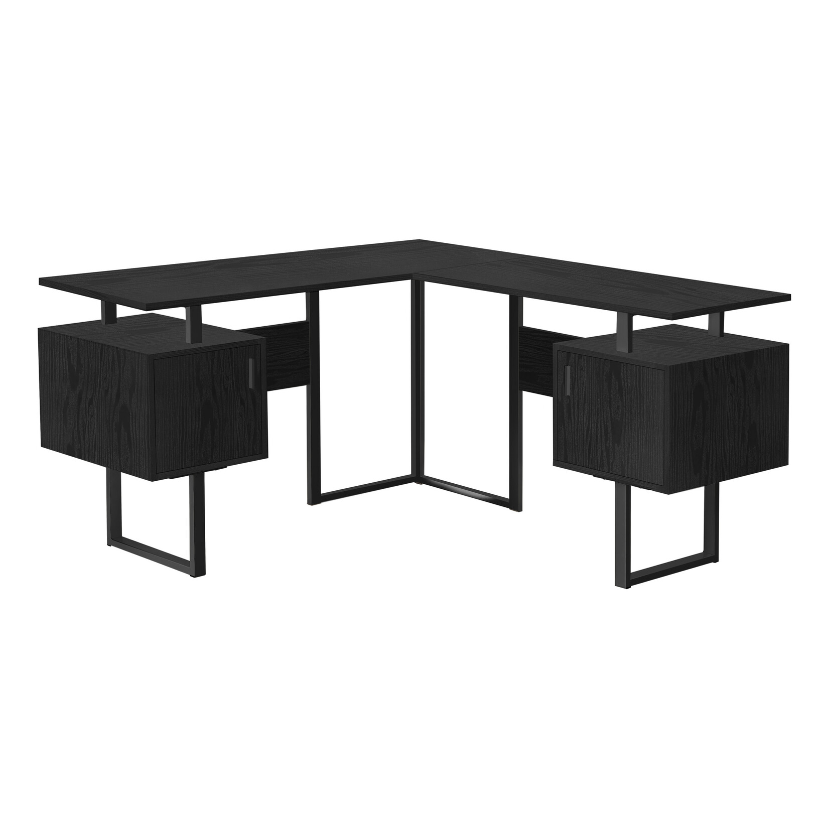 COMPUTER DESK - 70"L / BLACK / GREY TOP LEFT/RIGHT FACING