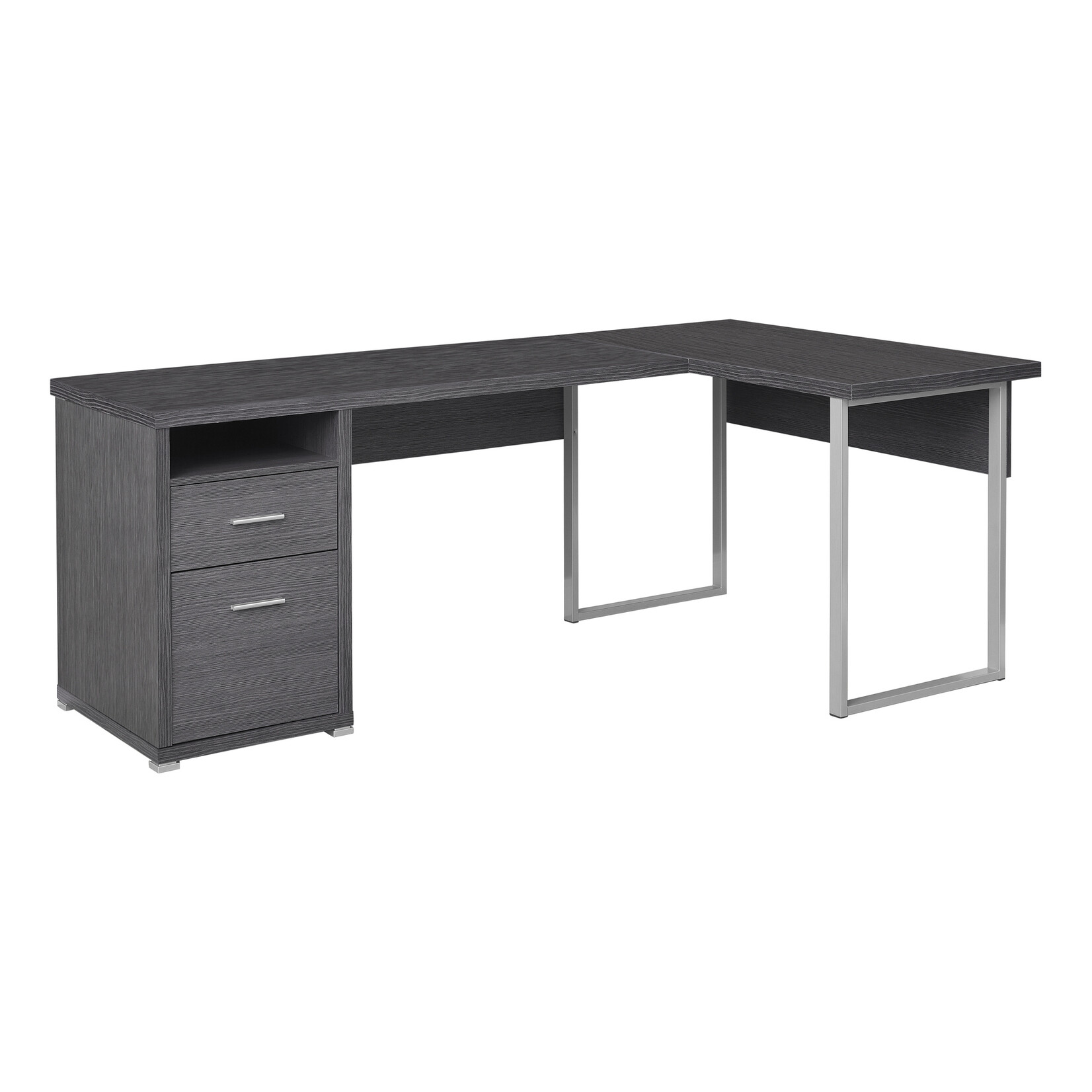 BUREAU - 80"L / GRIS COTE DROIT OU GAUCHE