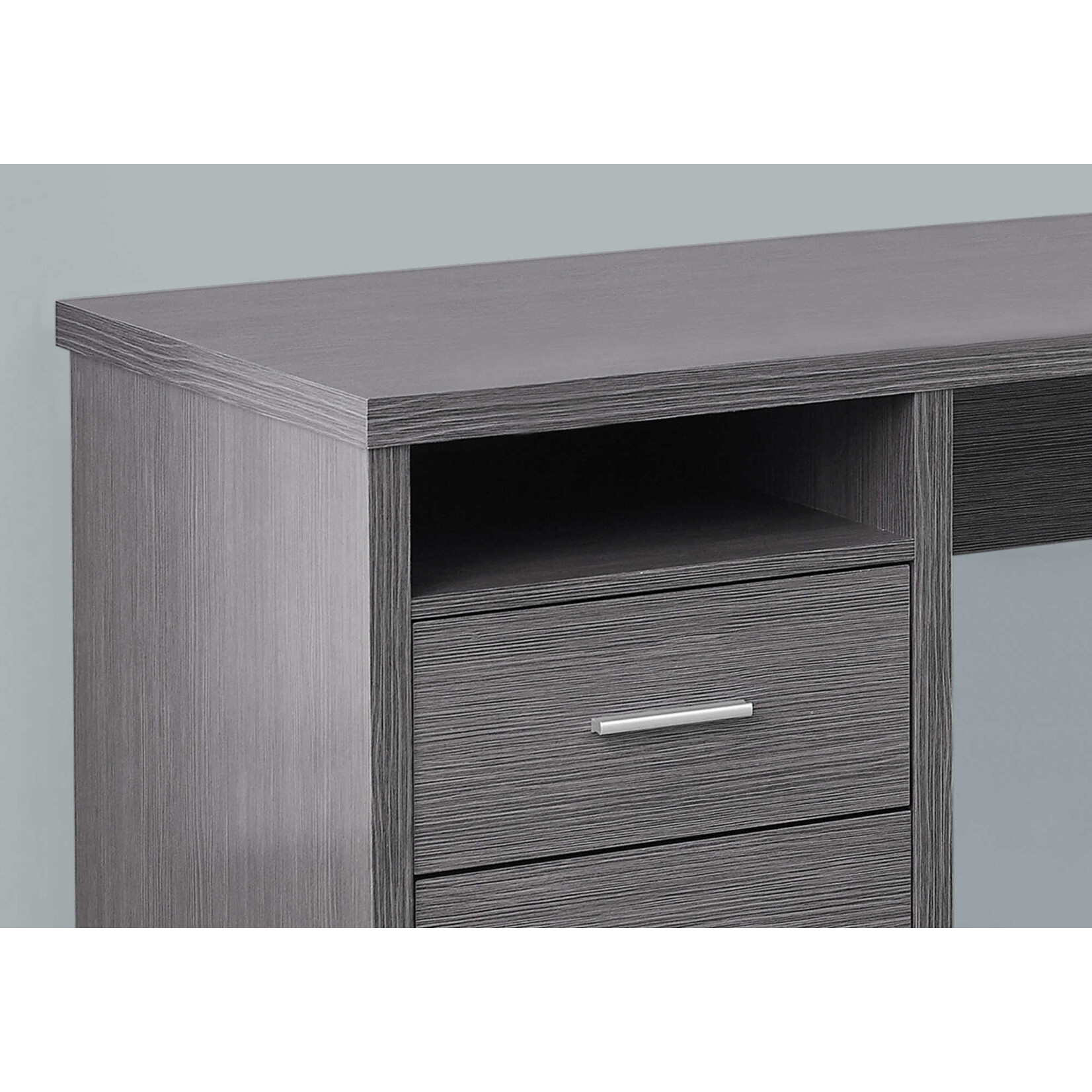 BUREAU - 80"L / GRIS COTE DROIT OU GAUCHE