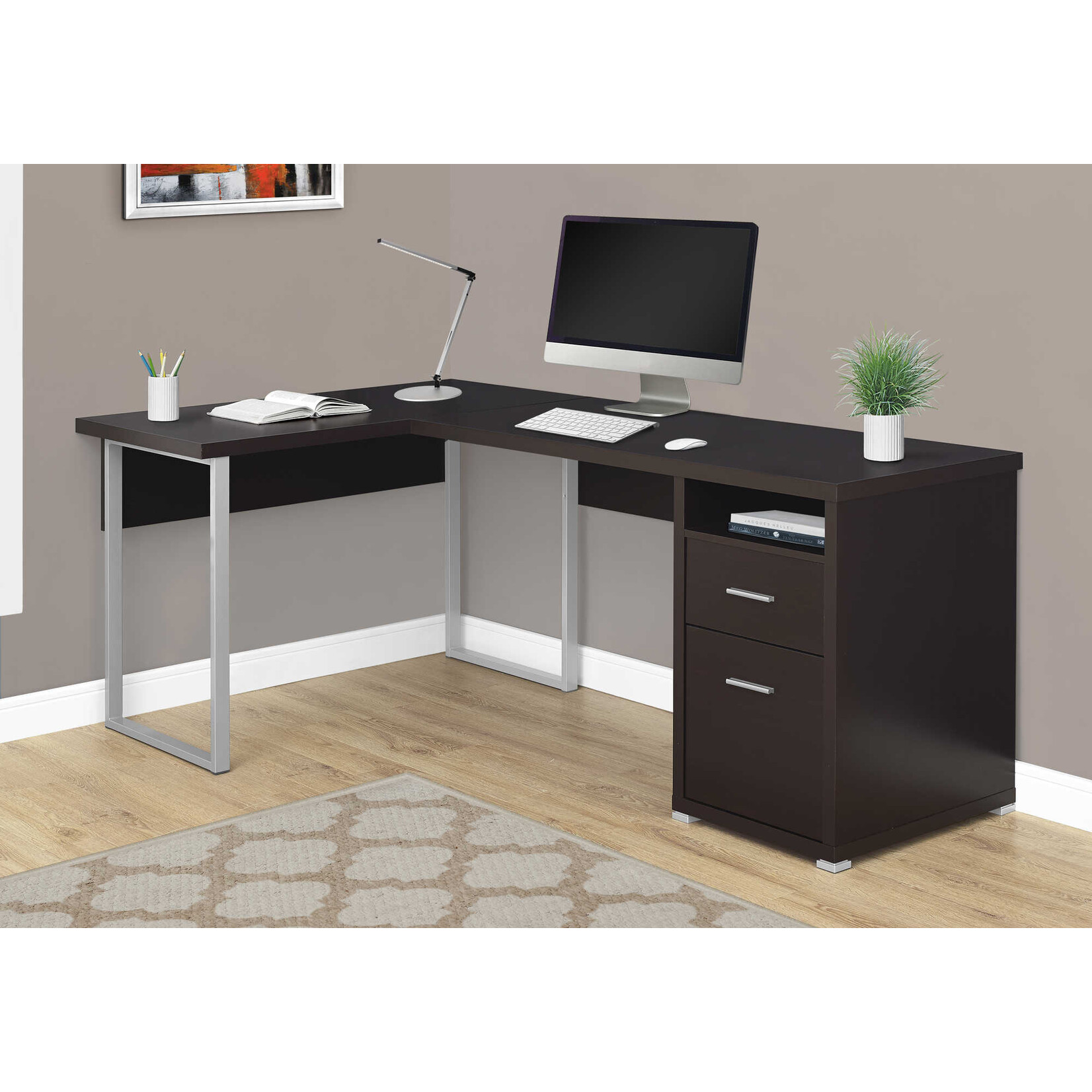 BUREAU - 80"L / ESPRESSO COTE DROIT OU GAUCHE