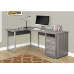 BUREAU - 80"L / TAUPE FONCE COTE DROIT OU GAUCHE