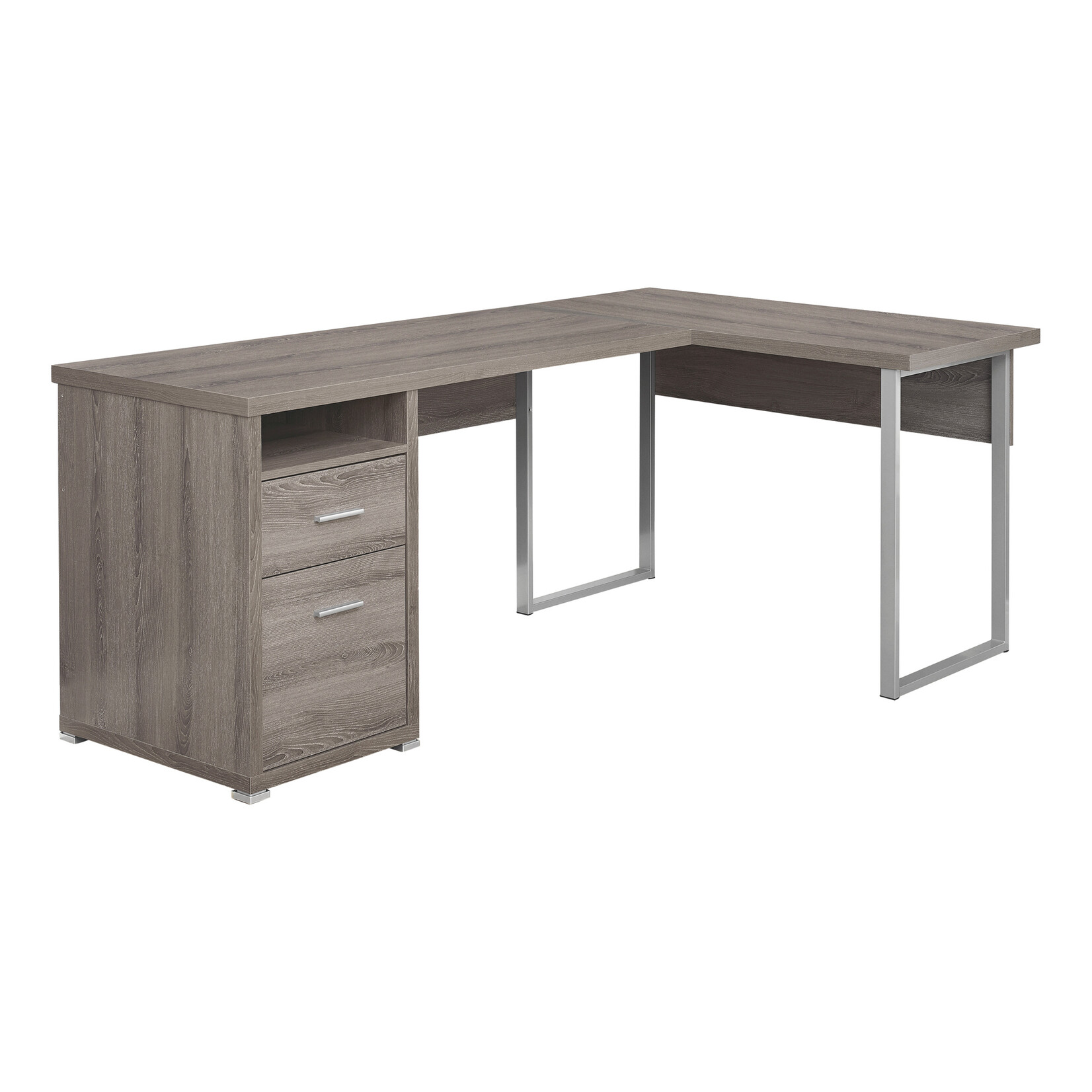 BUREAU - 80"L / TAUPE FONCE COTE DROIT OU GAUCHE