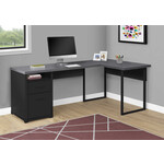 COMPUTER DESK - 80"L / BLACK / GREY TOP LEFT/RIGHT FACING