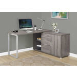 BUREAU - 60"L / TAUPE FONCE COTE DROIT OU GAUCHE