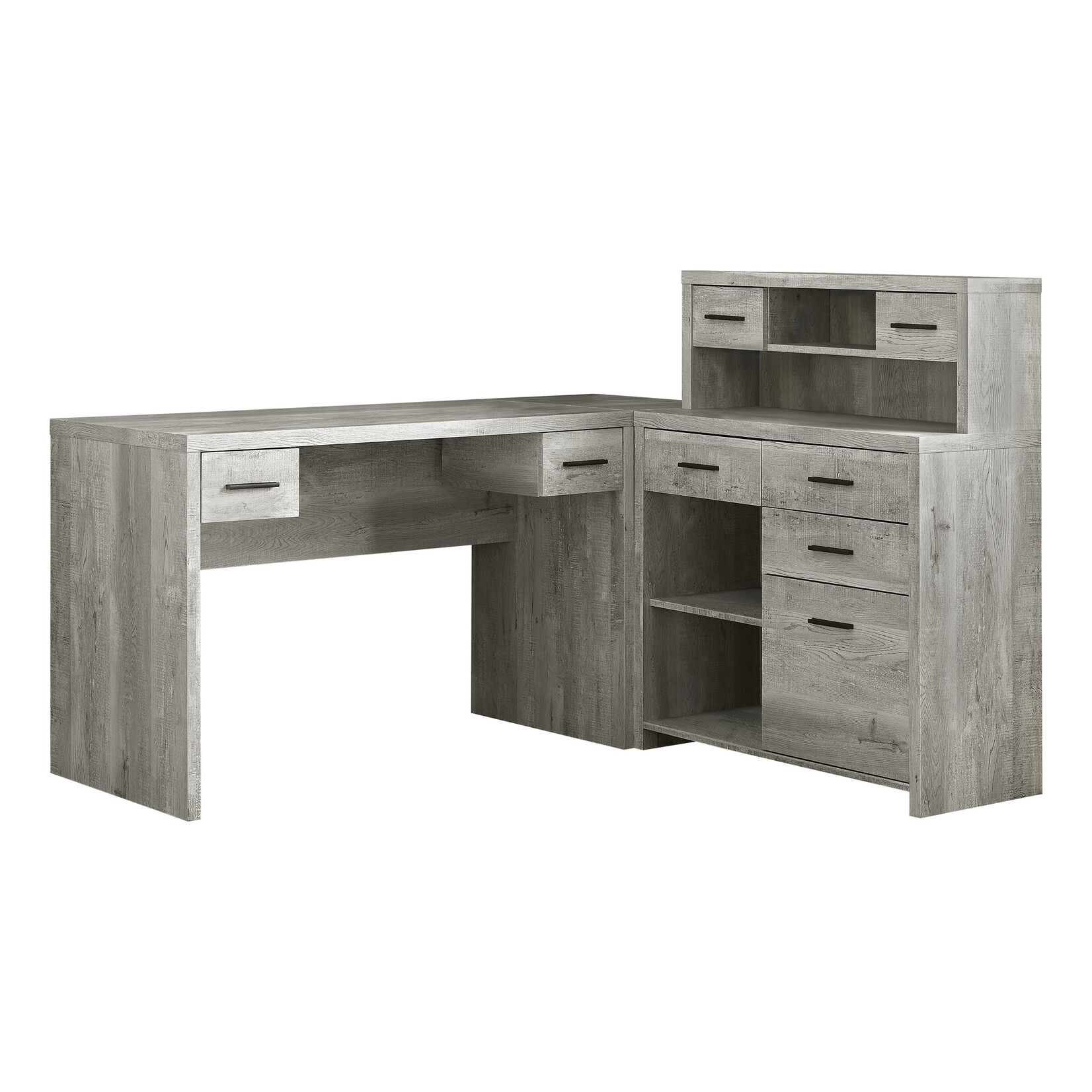 BUREAU - FAUX BOIS GRIS EN COIN COTE DROIT / GAUCHE