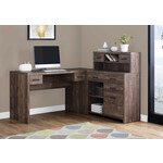 COMPUTER DESK - BROWN RECLAIMED WOOD L/R FACING CORNER