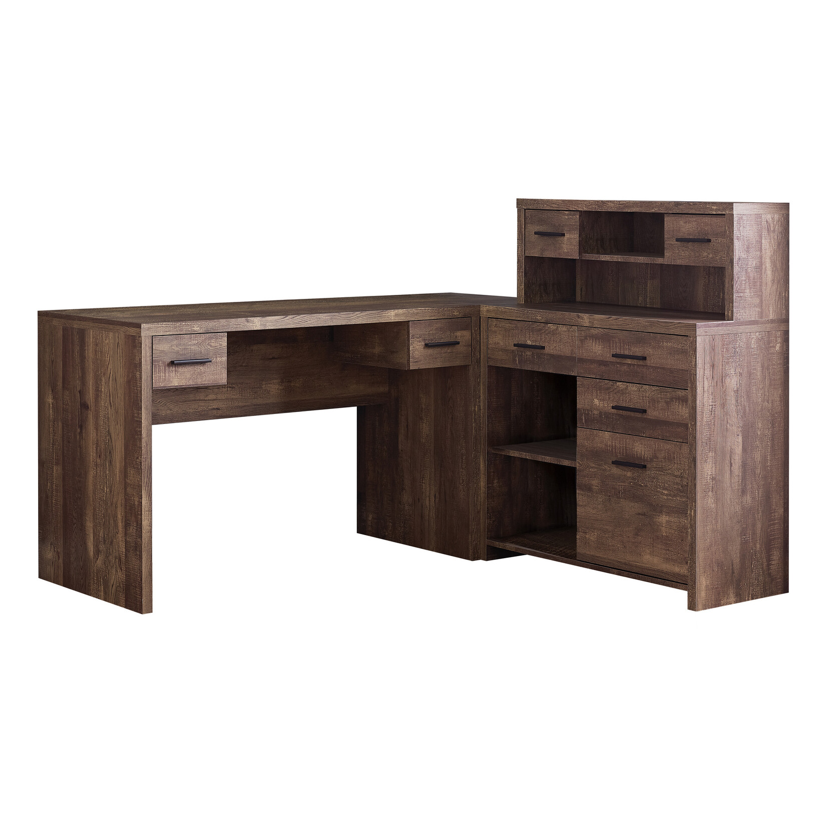 BUREAU - FAUX BOIS BRUN EN COIN COTE DROIT / GAUCHE