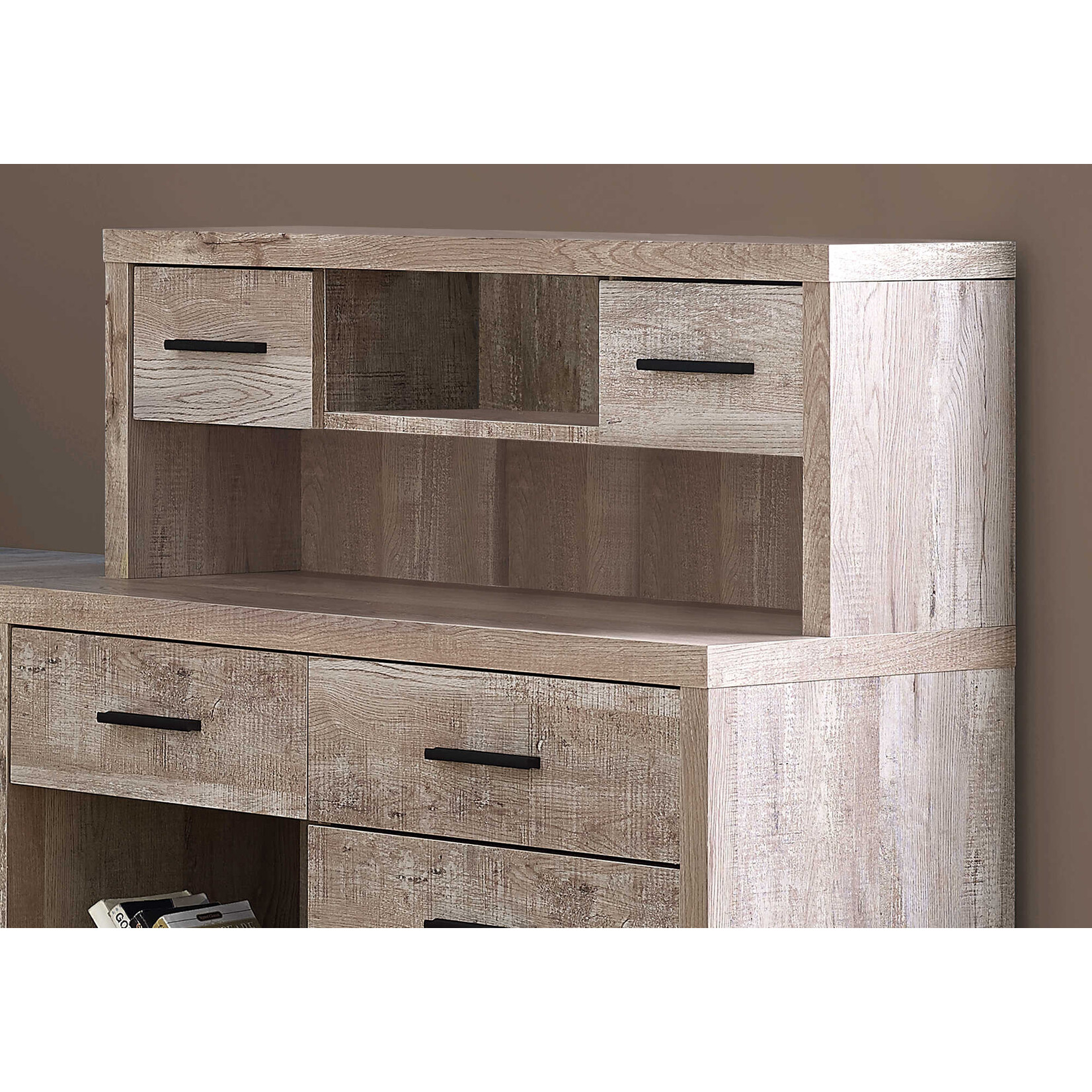 COMPUTER DESK - TAUPE RECLAIMED WOOD L/R FACING CORNER