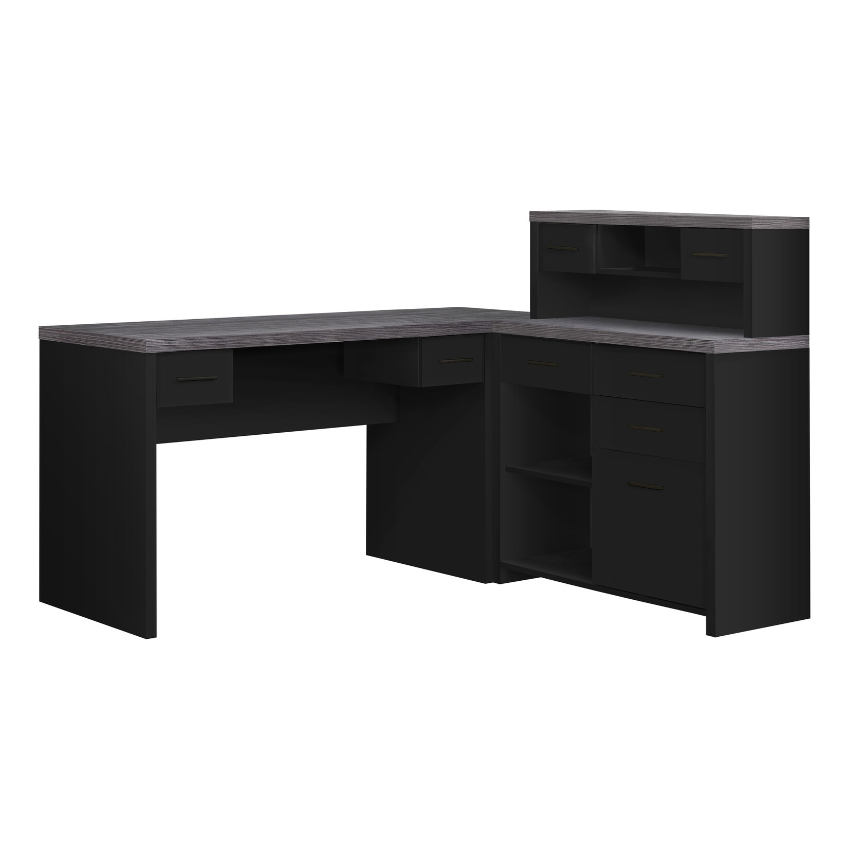 COMPUTER DESK - BLACK / GREY TOP LEFT/RIGHT FACING CORNER