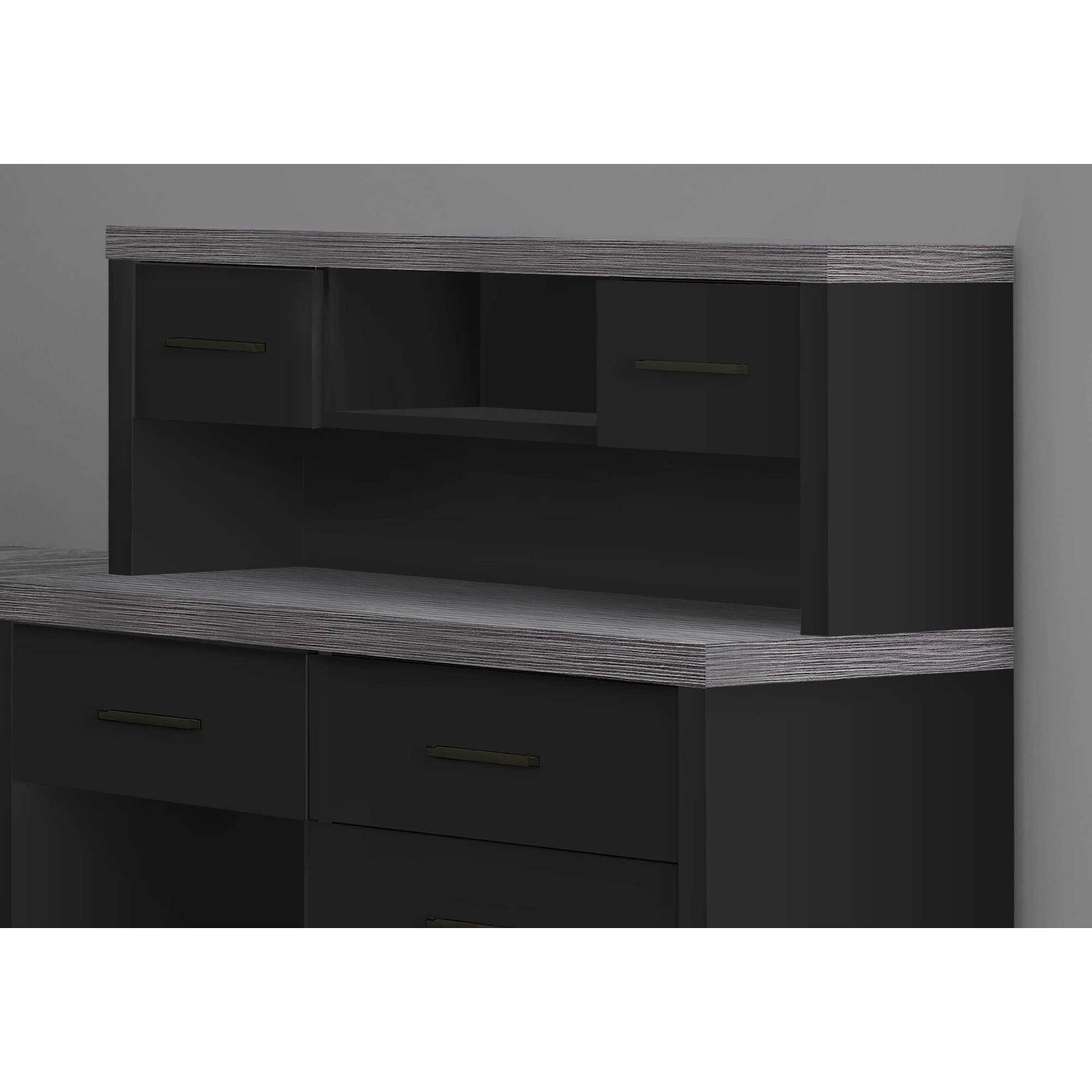 BUREAU - NOIR / DESSUS GRIS DE COIN COTE DROIT OU GAUCHE
