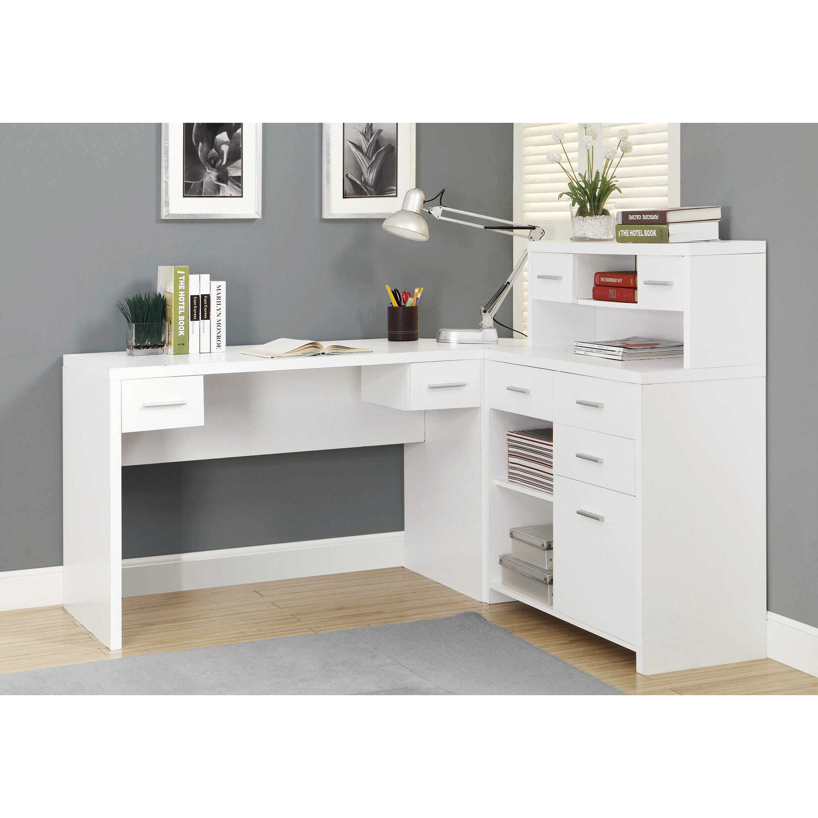 BUREAU - BLANC EN COIN COTE DROIT OU GAUCHE