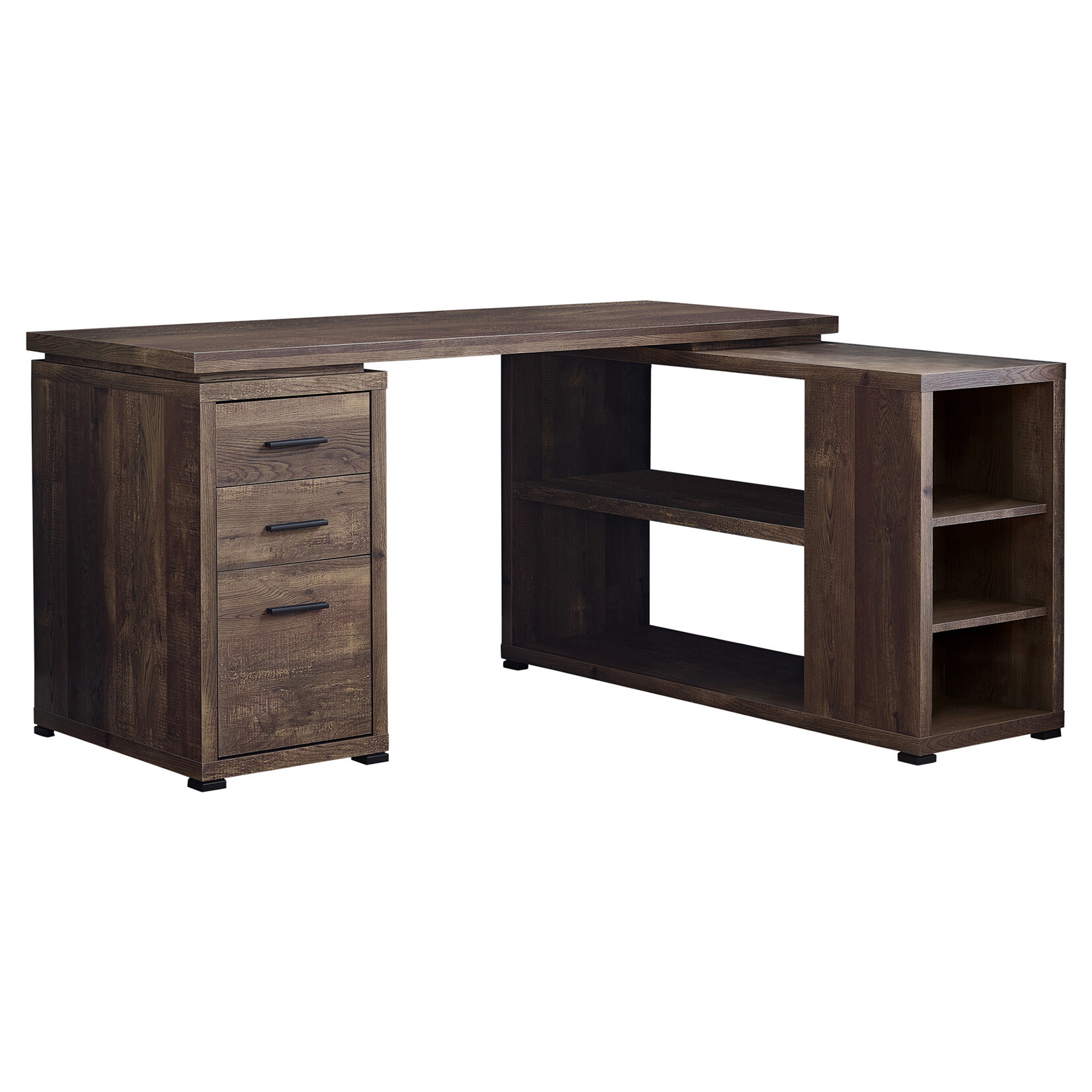 BUREAU - FAUX BOIS BRUN EN COIN COTE DROIT / GAUCHE